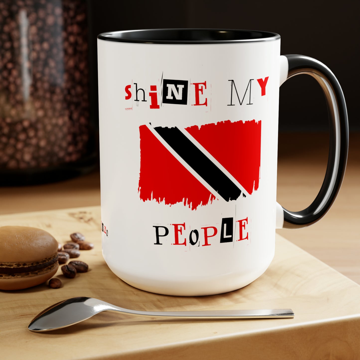 Shine My People Trinidad and Tobago I, Two-Tone Coffee Mugs, 15oz