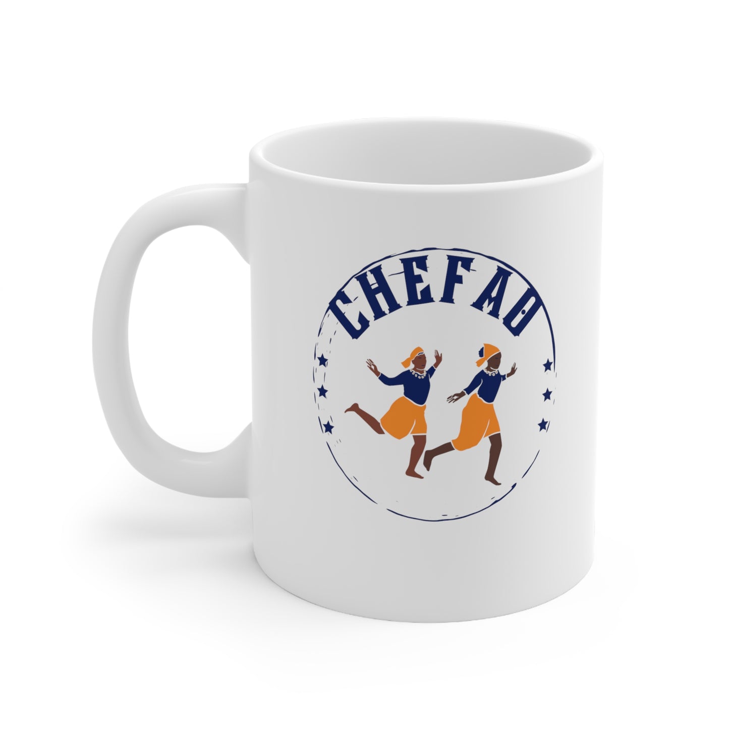 Chefao African Dance I, White Coffee Mug, 11oz