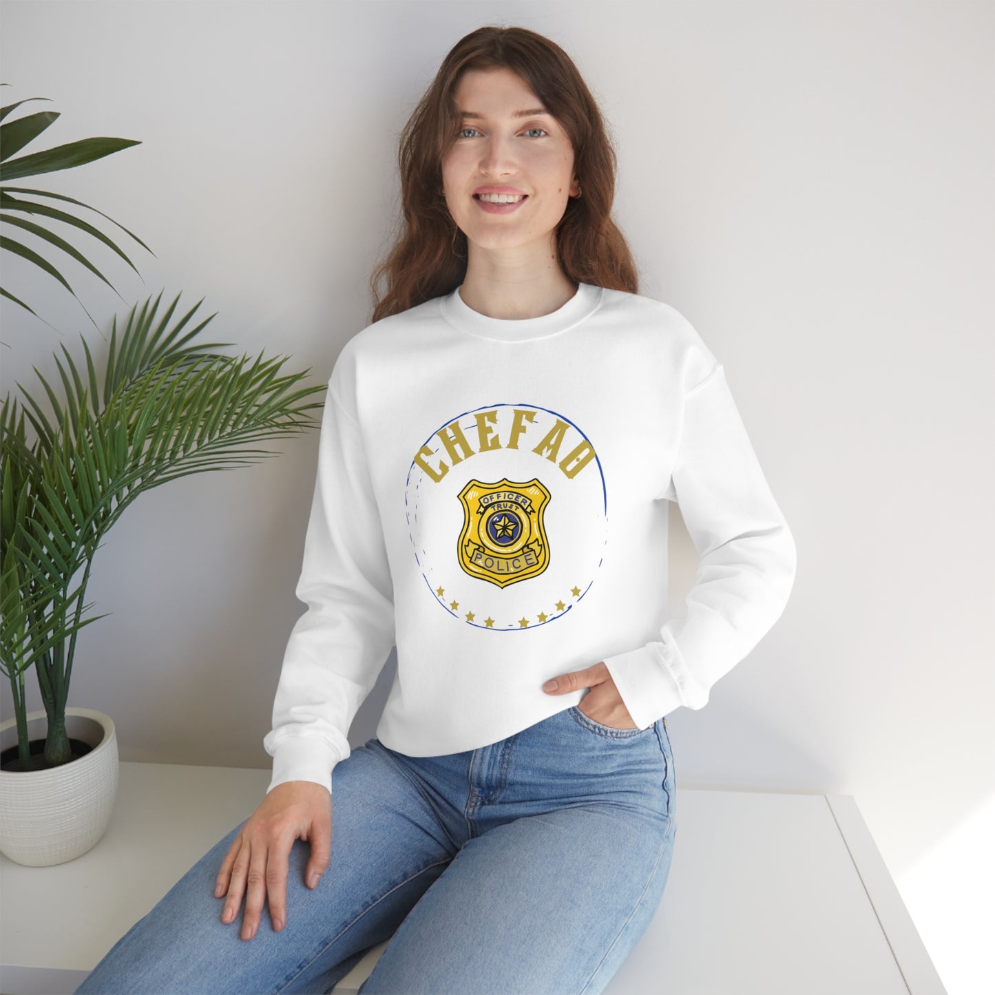 Chefao Police I, Unisex Heavy Blend Crewneck Sweatshirt