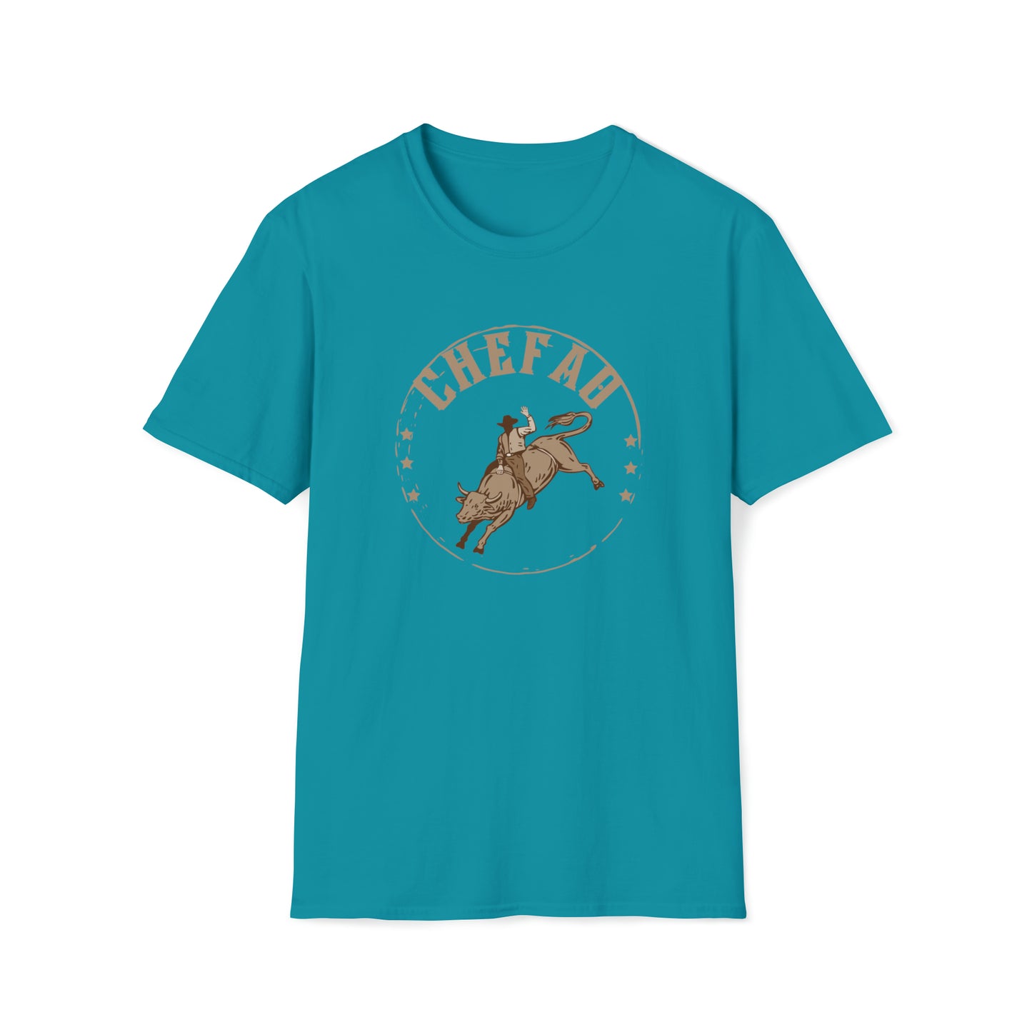 Chefao Bull Riding I, Unisex Softstyle T-Shirt