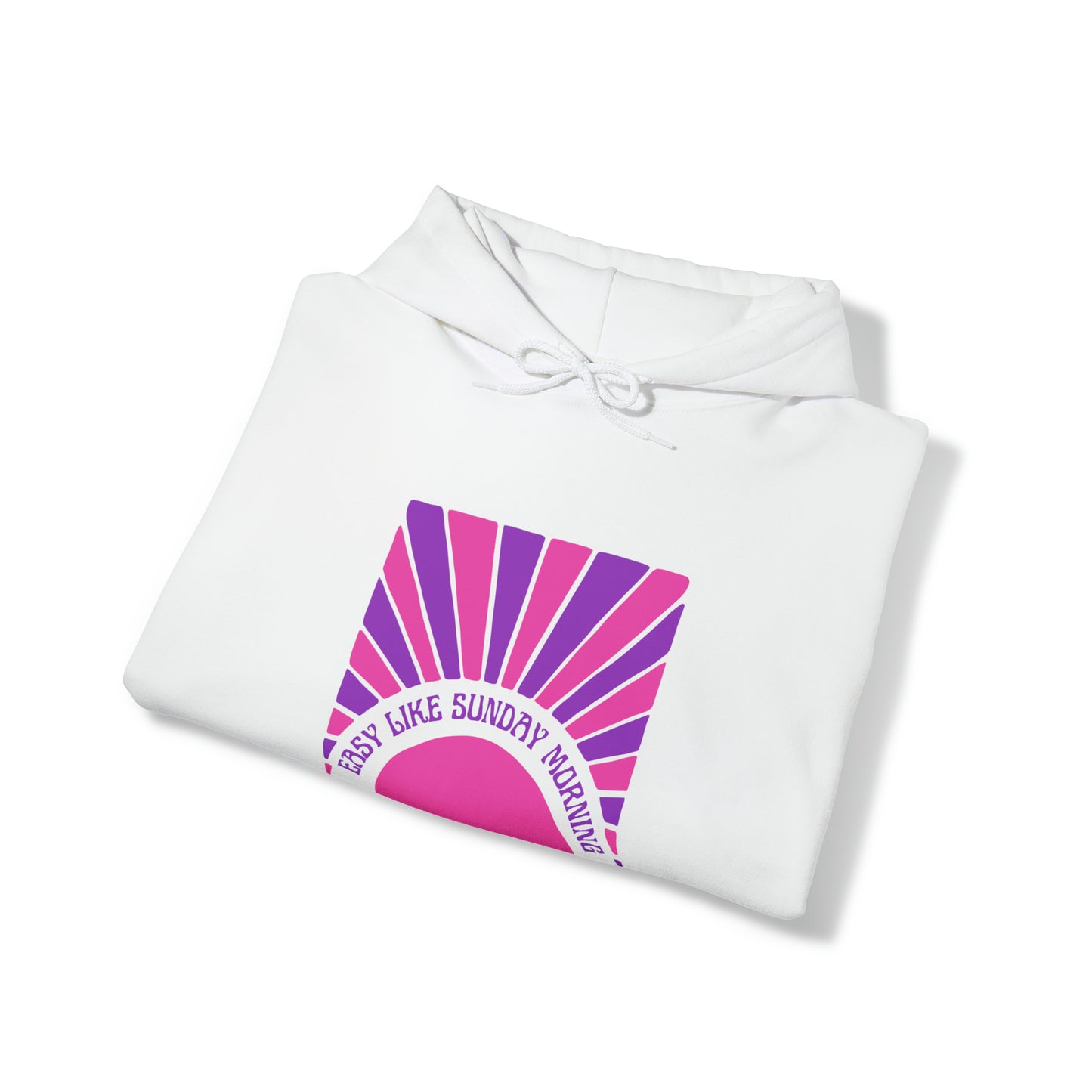 Easy Like Sunday Morning Pink & Purple, Unisex Heavy Blend Hooded Sweatshirt