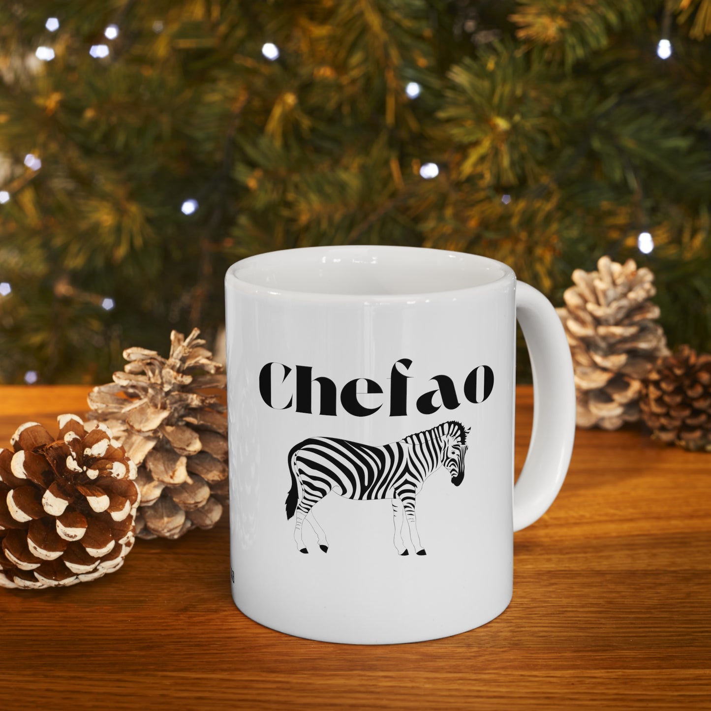 Chefao Zebra II, White Coffee Mug, 11oz