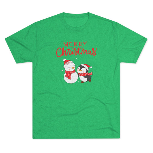 Merry Christmas I, Unisex Tri-Blend Crew Tee