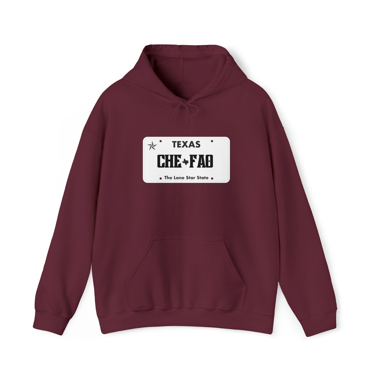 Chefao Texas License Plate I, Unisex Heavy Blend Hooded Sweatshirt