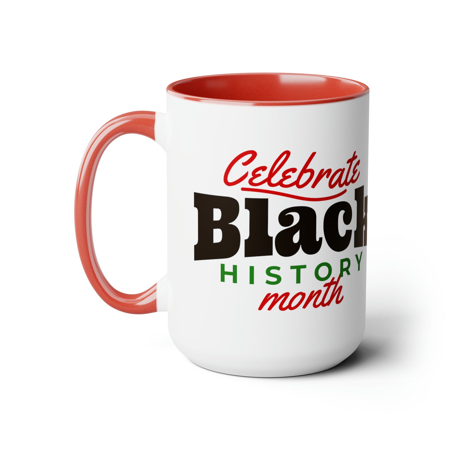Chefao Celebrate Black History Month I, Two-Tone Coffee Mugs, 15oz