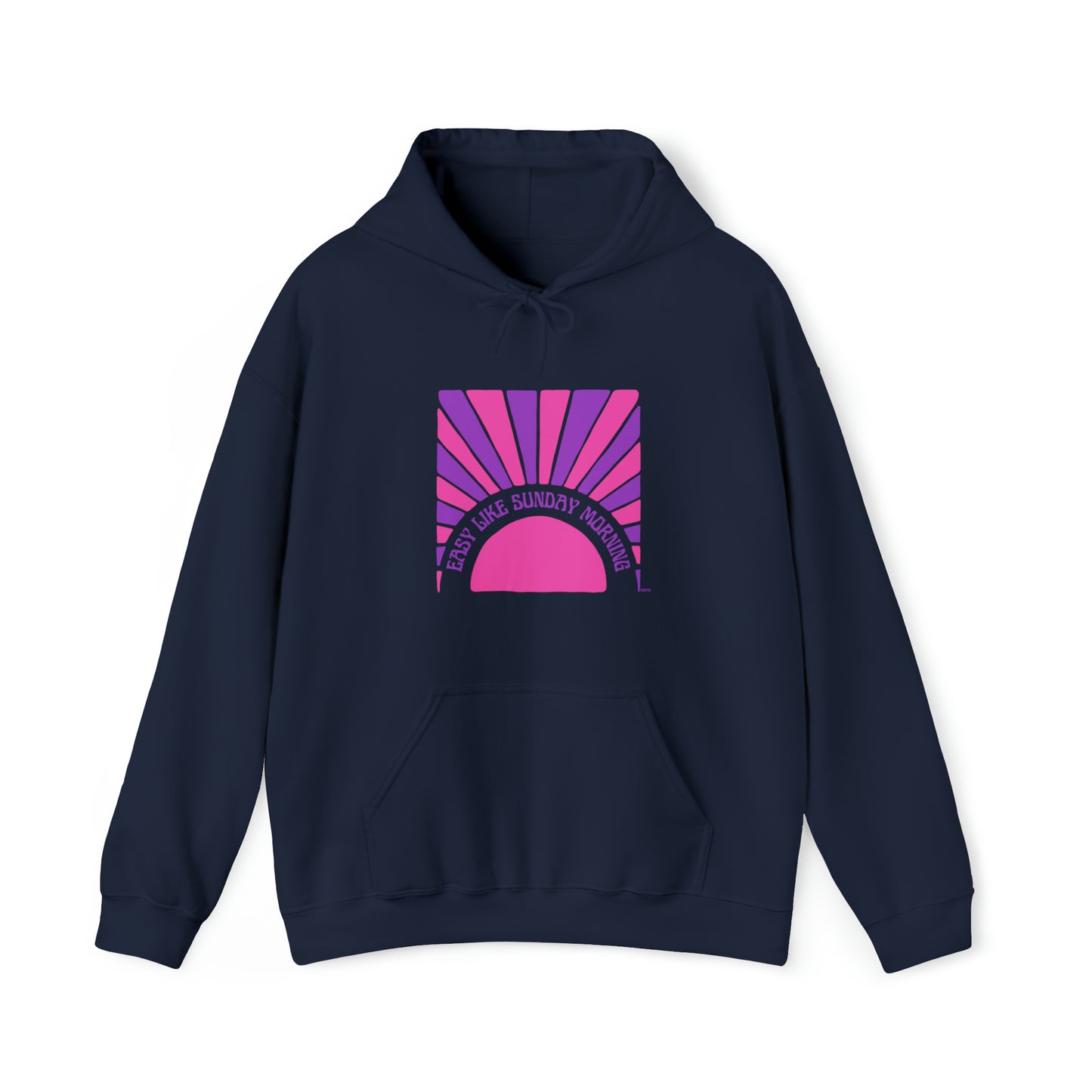 Easy Like Sunday Morning Pink & Purple, Unisex Heavy Blend Hooded Sweatshirt