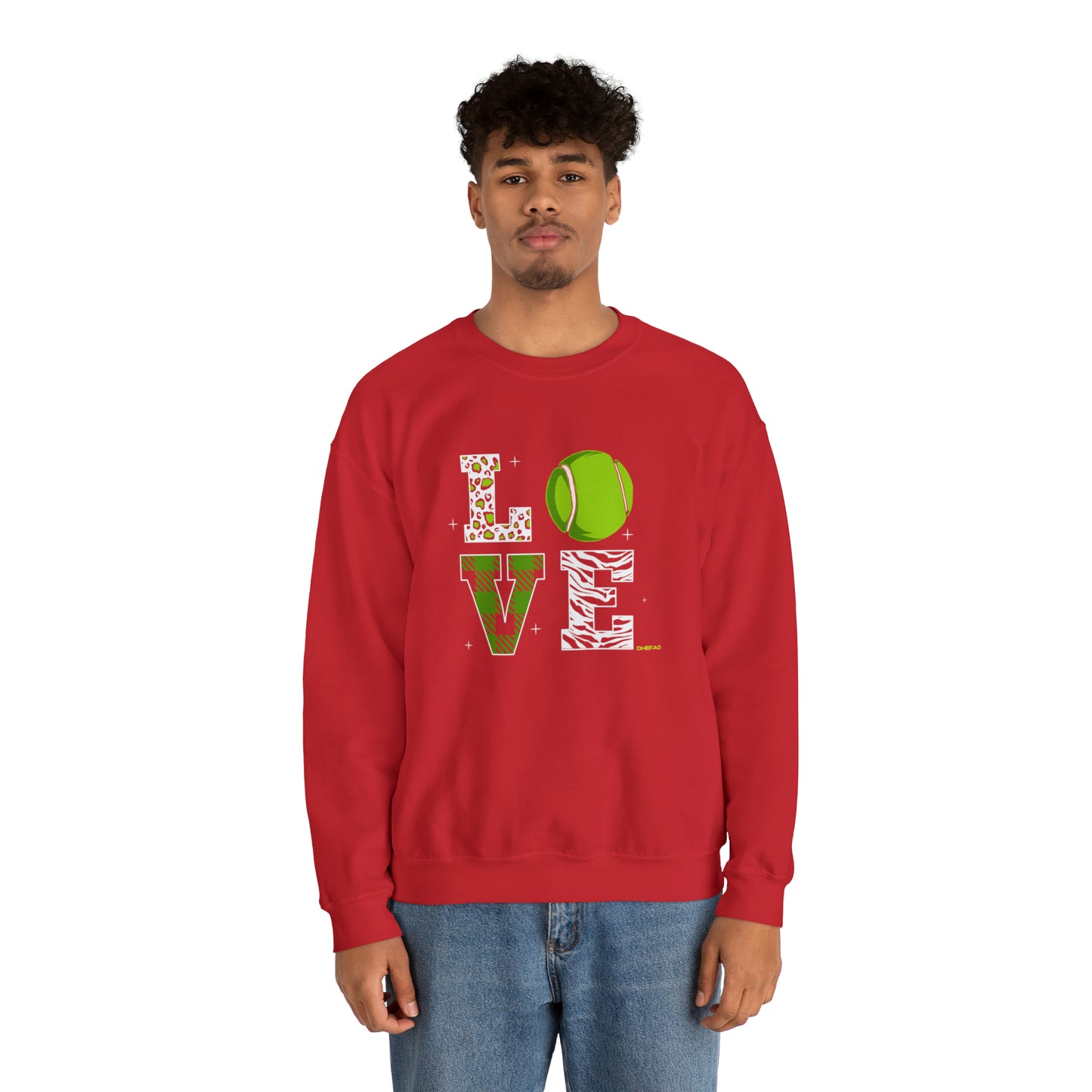 Chefao Love Tennis I, Unisex Heavy Blend Crewneck Sweatshirt