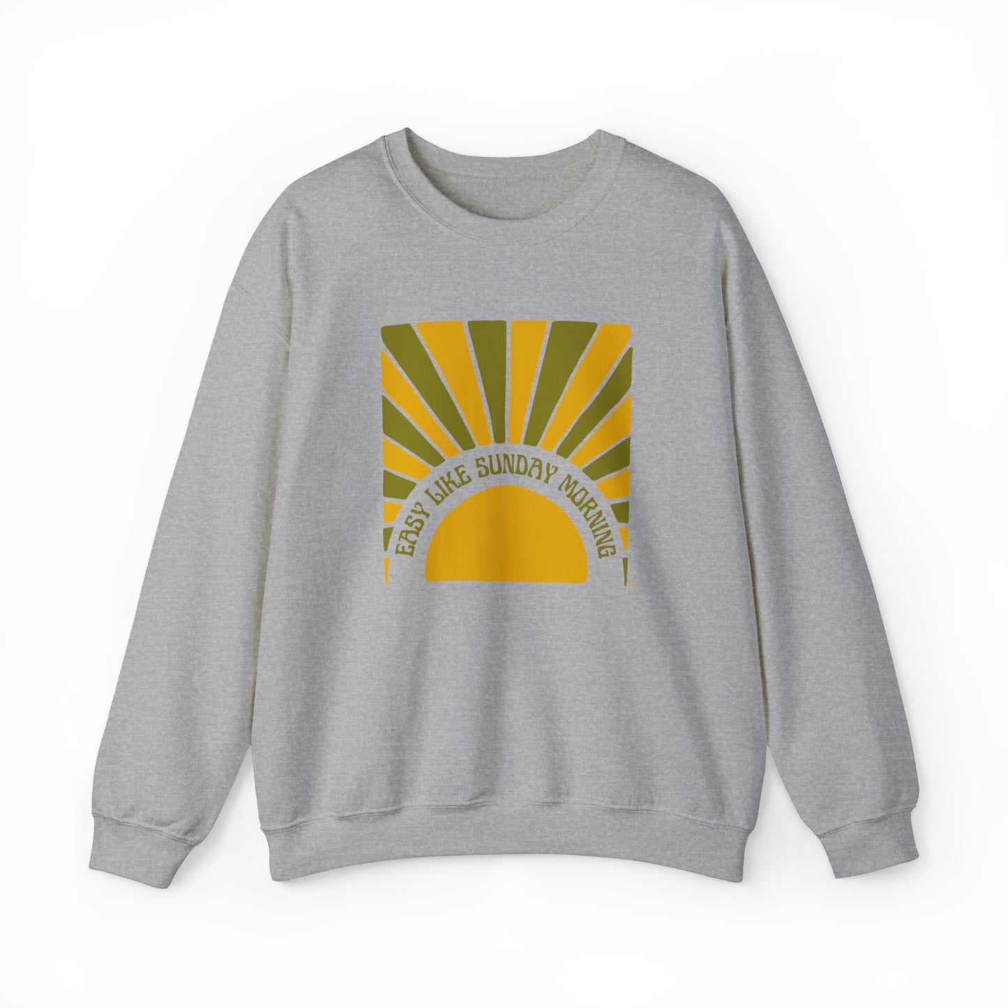 Easy Like Sunday Morning Green & Yellow, Unisex Heavy Blend Crewneck Sweatshirt