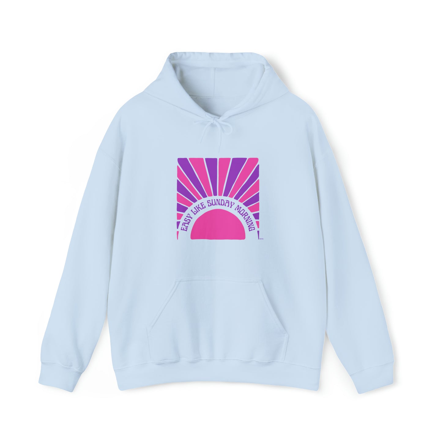 Easy Like Sunday Morning Pink & Purple, Unisex Heavy Blend Hooded Sweatshirt