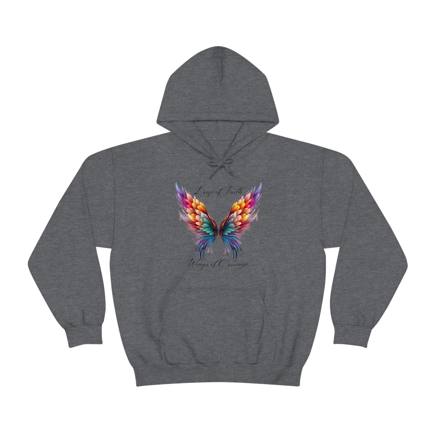 Leap of Faith, Wings of Courage, Unisex Heavy Blend Hooded Sweatshirt