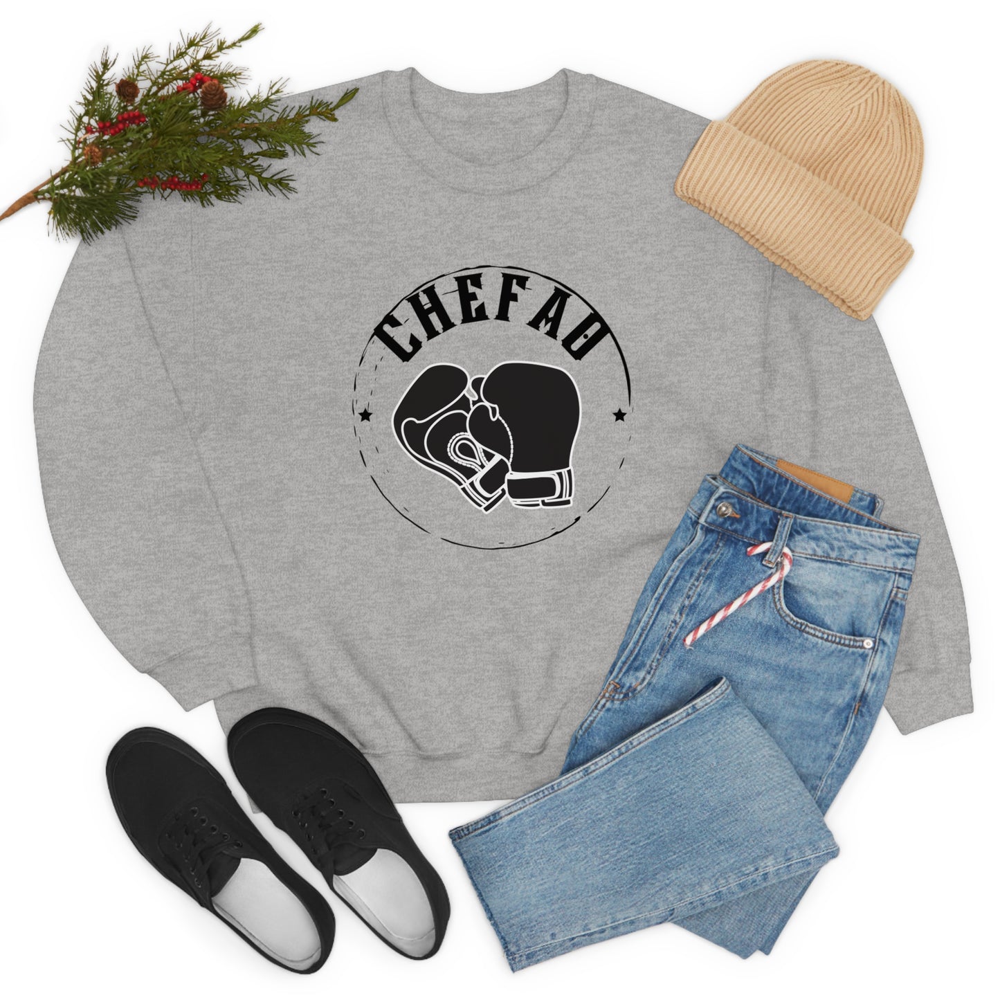 Chefao Boxing I, Unisex Heavy Blend Crewneck Sweatshirt