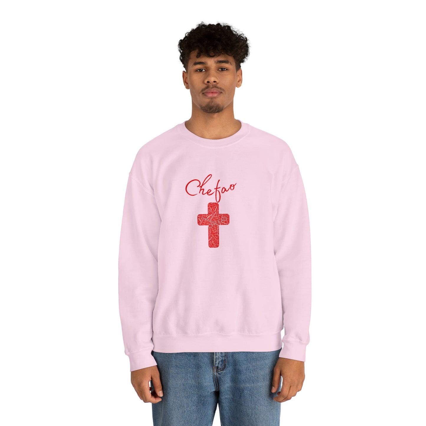 Chefao Cross I Red, Unisex Heavy Blend Crewneck Sweatshirt