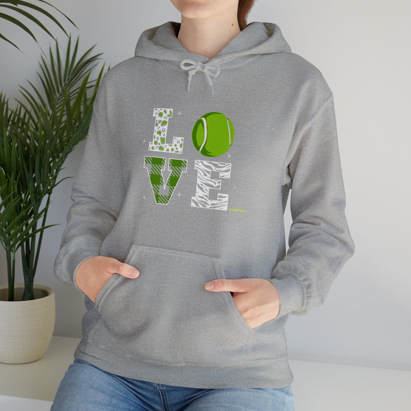Chefao Love Tennis I, Unisex Heavy Blend Hooded Sweatshirt