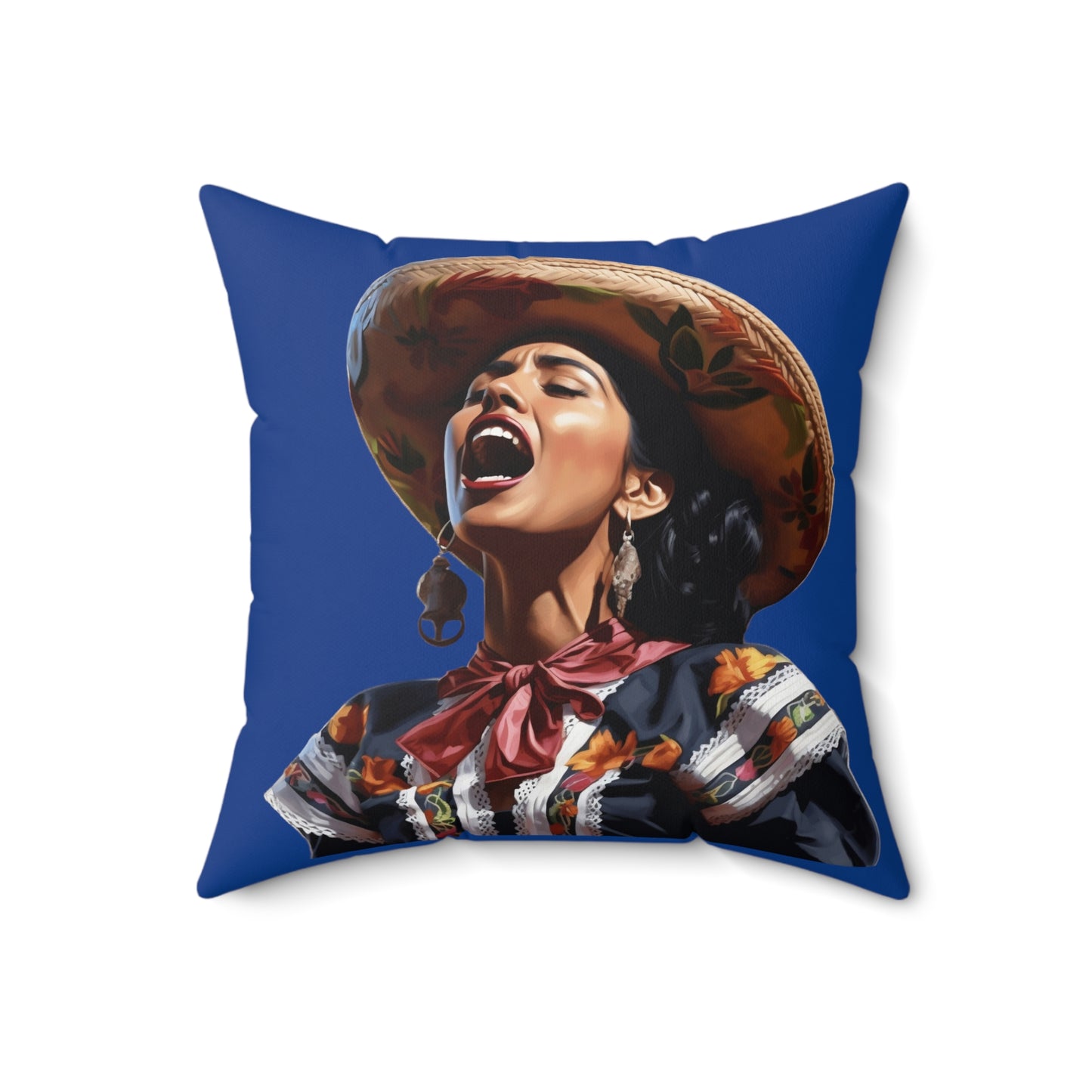 Mariachi Woman, Spun Polyester Square Pillow