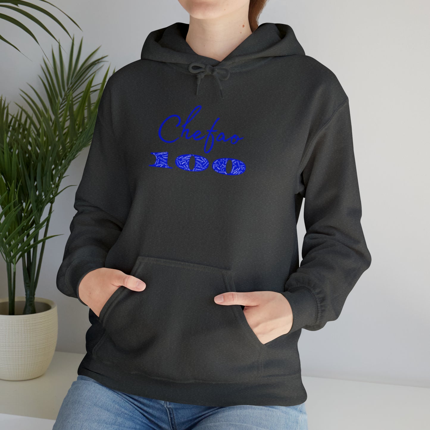 Chefao 100 I Blue, Unisex Heavy Blend™ Hooded Sweatshirt