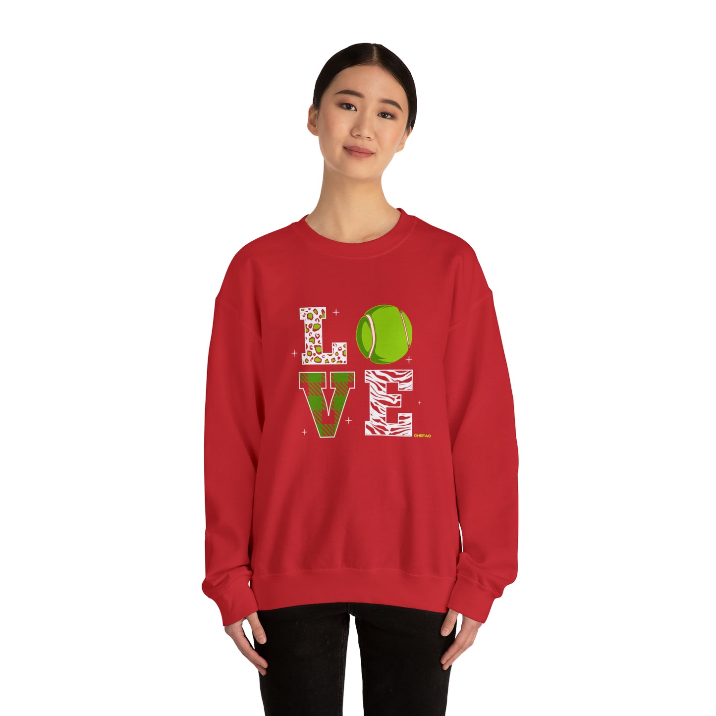 Chefao Love Tennis I, Unisex Heavy Blend Crewneck Sweatshirt