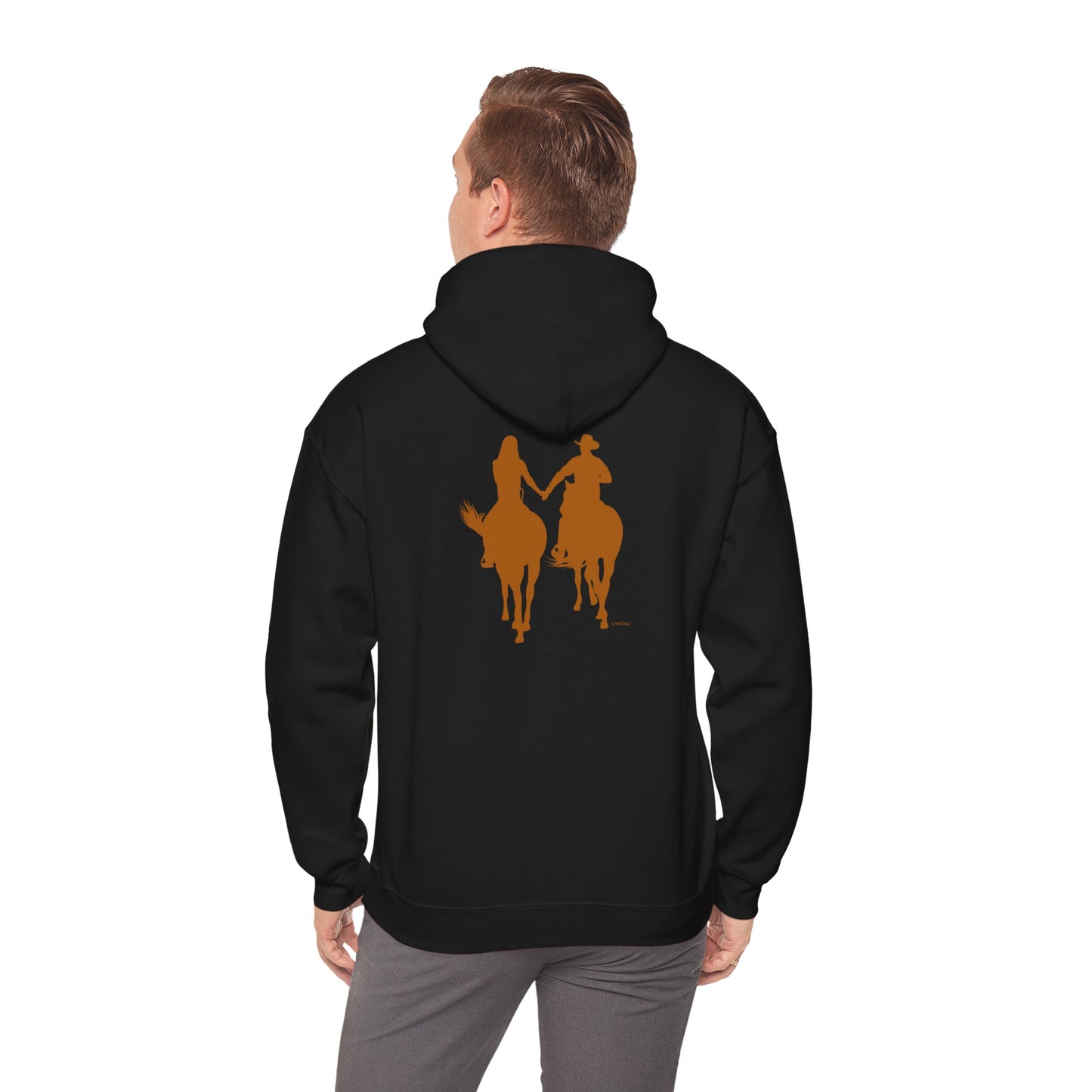 Chefao Cowboy and Cowgirl I, Unisex Heavy Blend Hooded Sweatshirt