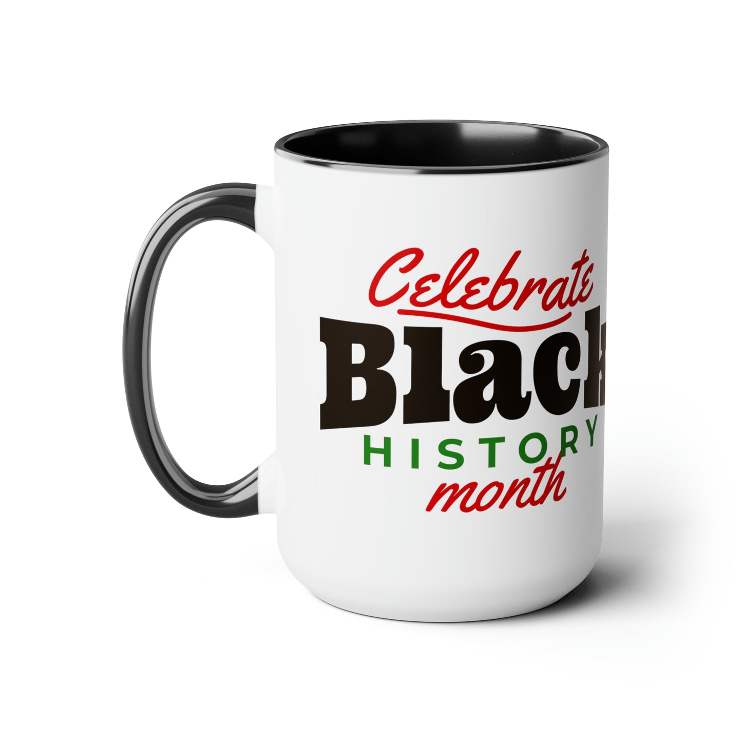 Chefao Celebrate Black History Month I, Two-Tone Coffee Mugs, 15oz