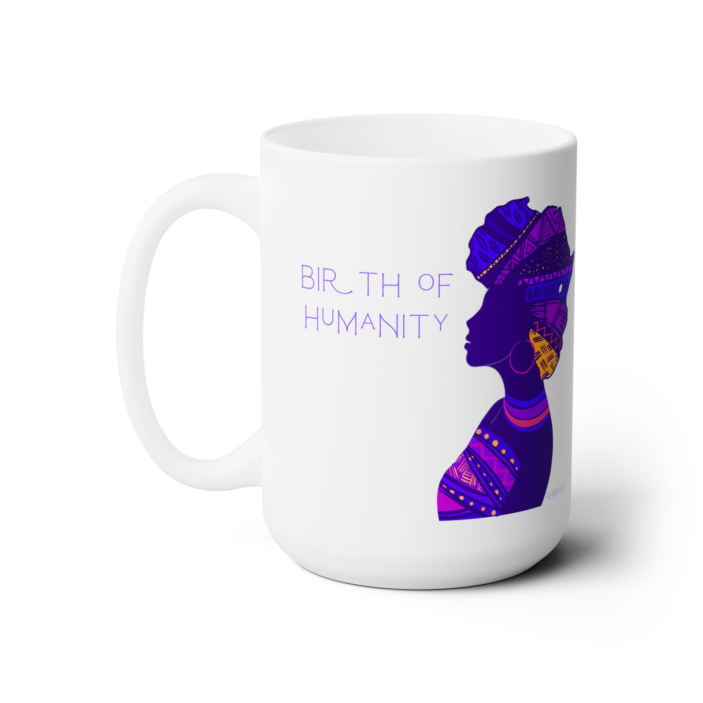 Birth of Humanity™ I (Purple), Ceramic Mug 15oz