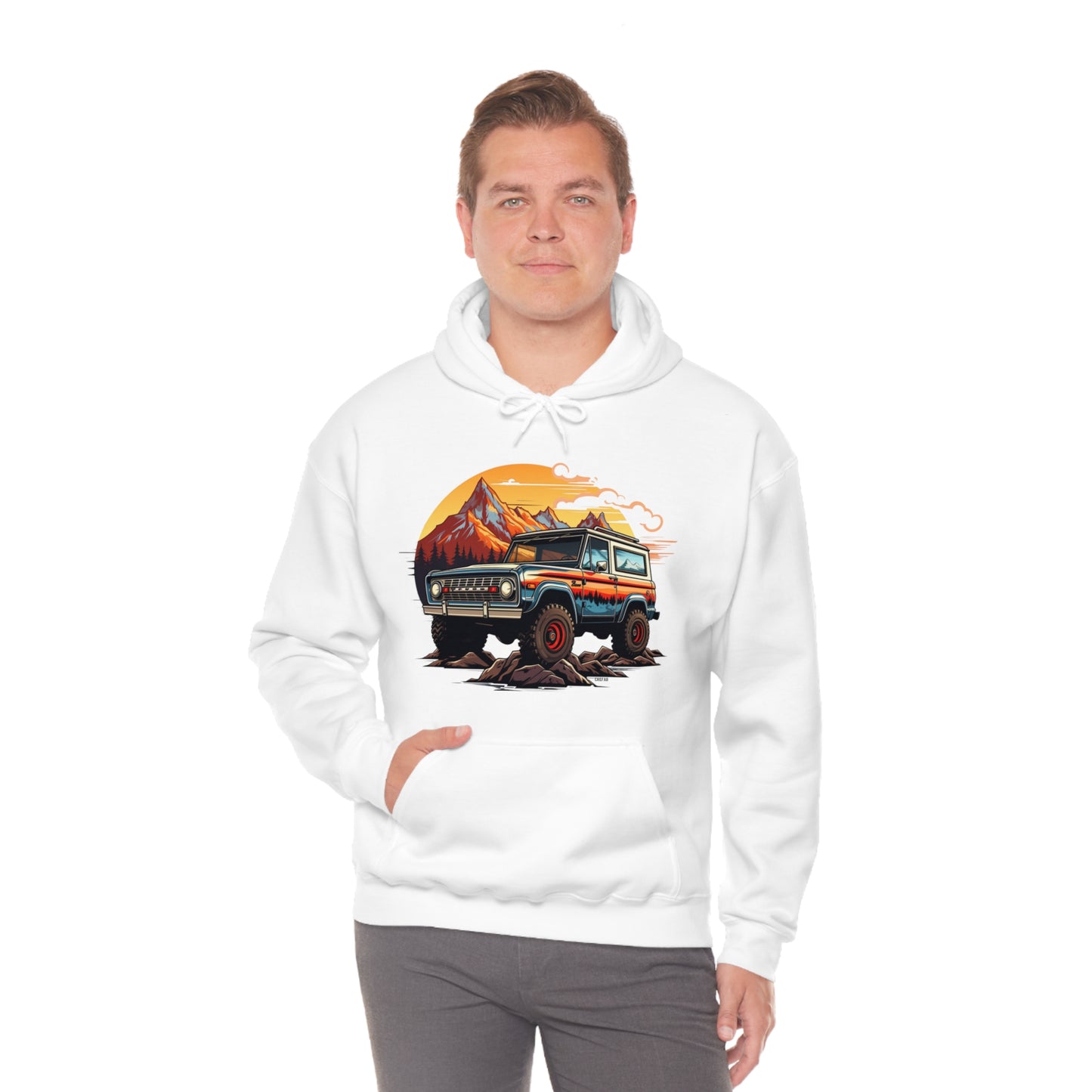 Retro, Rugged Charm, Unisex Heavy Blend Hooded Sweatshirt