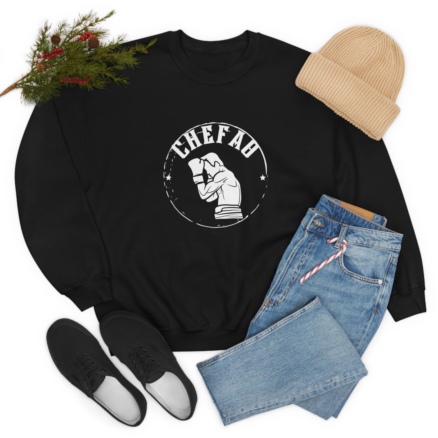 Chefao Boxer I, Unisex Heavy Blend Crewneck Sweatshirt