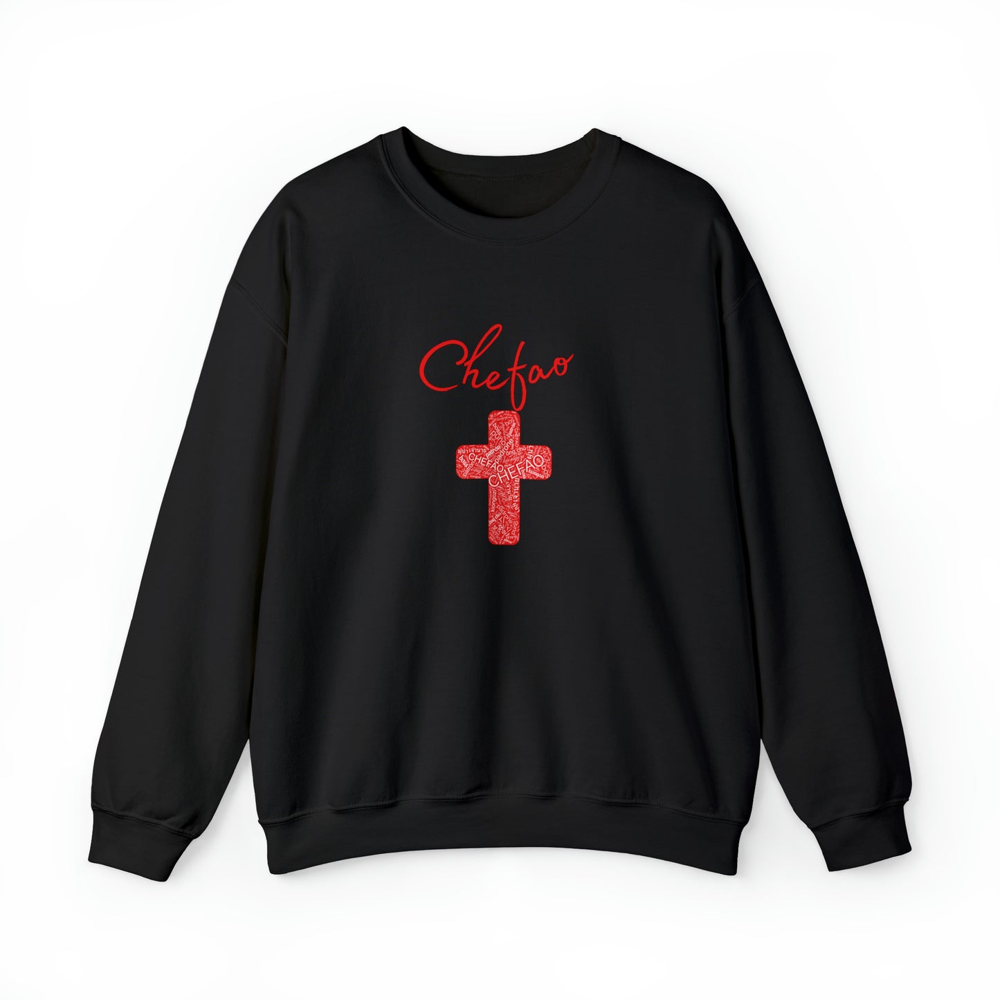 Chefao Cross I Red, Unisex Heavy Blend Crewneck Sweatshirt
