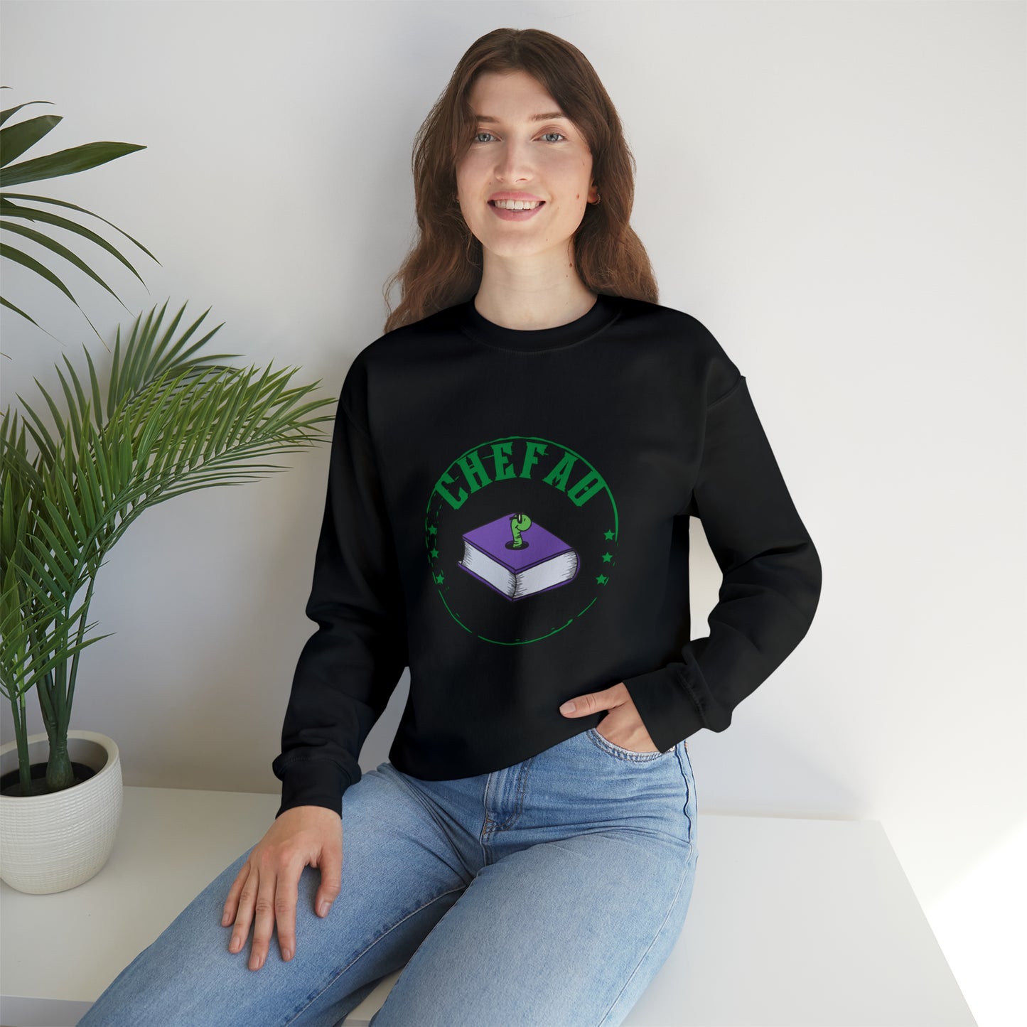 Chefao Bookworm I, Unisex Heavy Blend Crewneck Sweatshirt