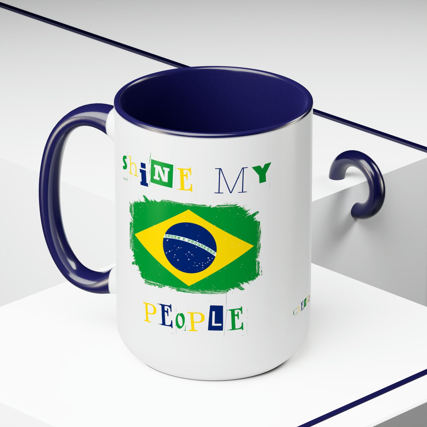 Shine My People Brasil I, Two-Tone Coffee Mugs, 15oz
