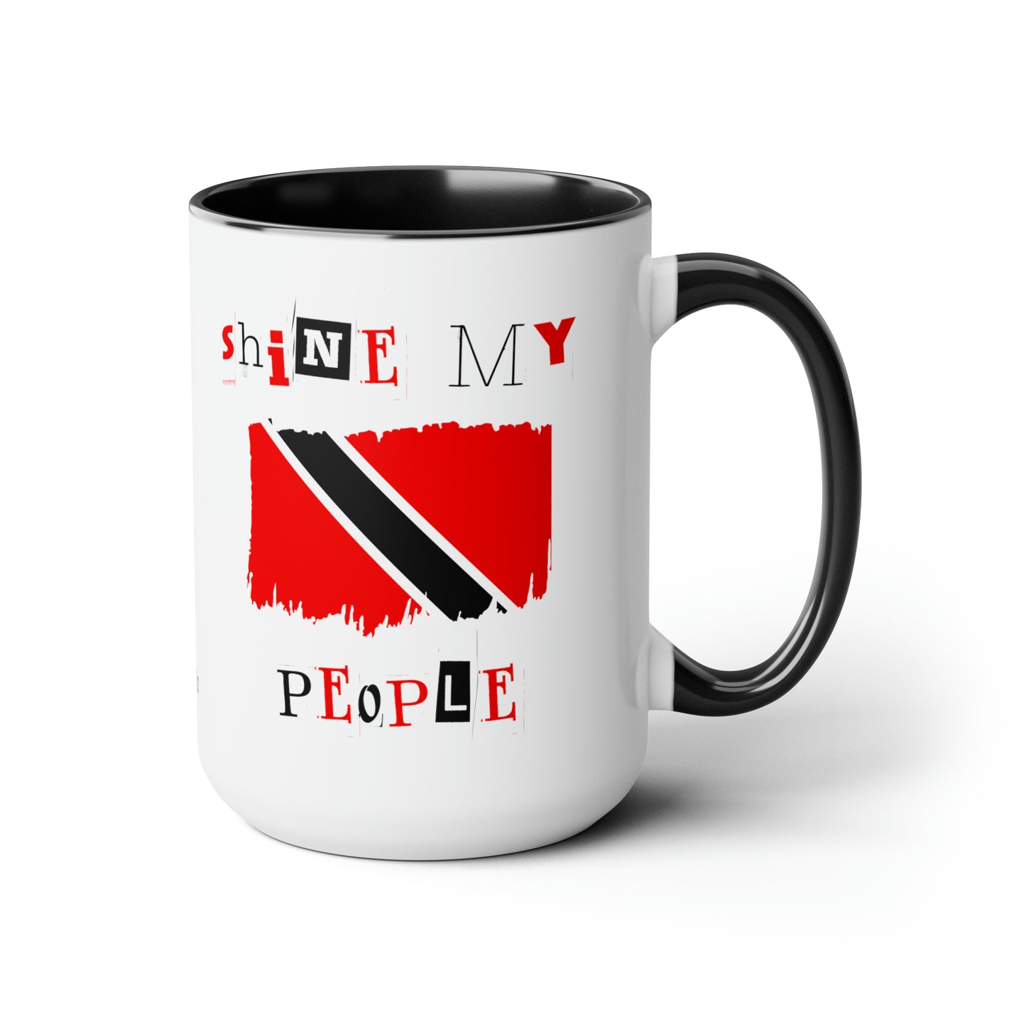 Shine My People Trinidad and Tobago I, Two-Tone Coffee Mugs, 15oz