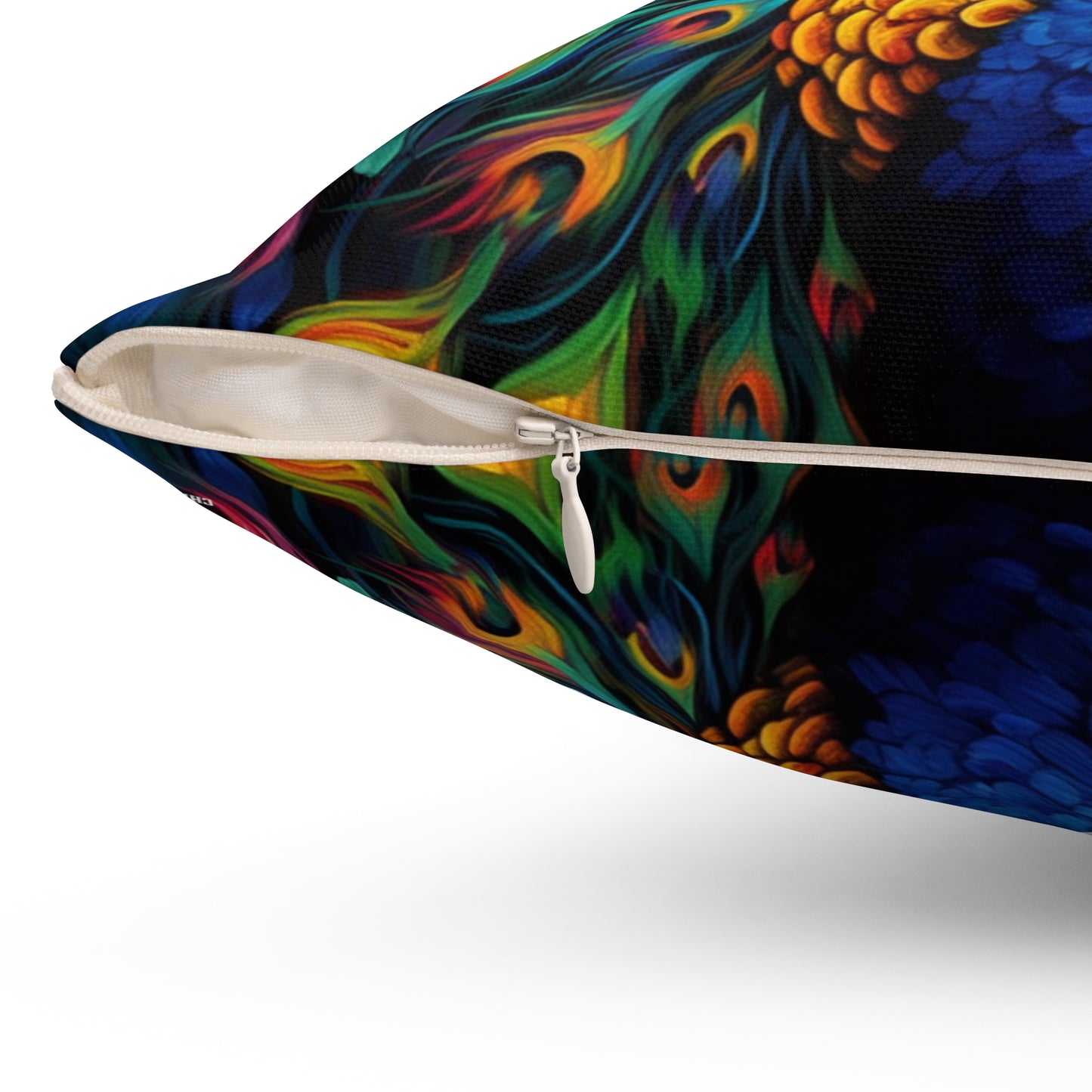 Peacock, Spun Polyester Square Pillow