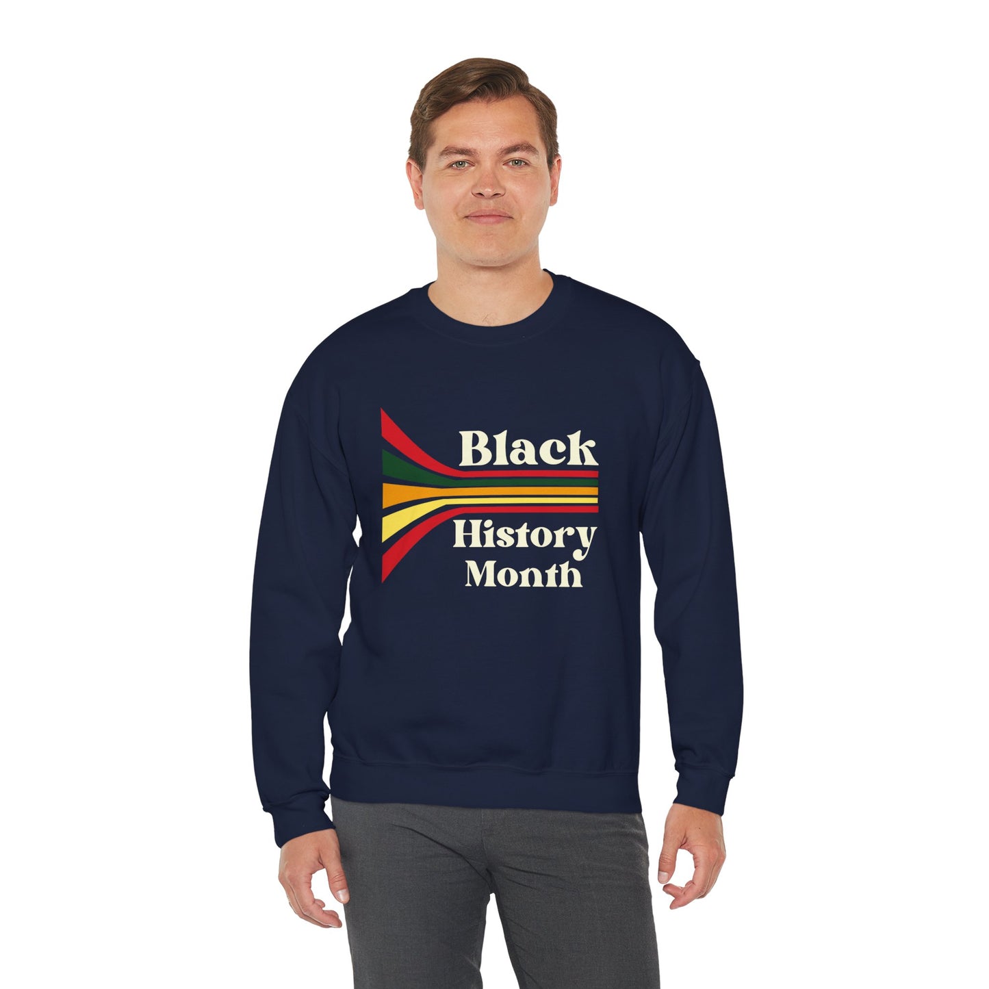 Chefao Retro Black History Month Emblem III, Unisex Heavy Blend™ Crewneck Sweatshirt