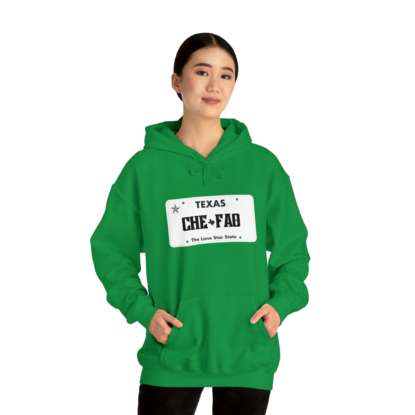 Chefao Texas License Plate I, Unisex Heavy Blend Hooded Sweatshirt