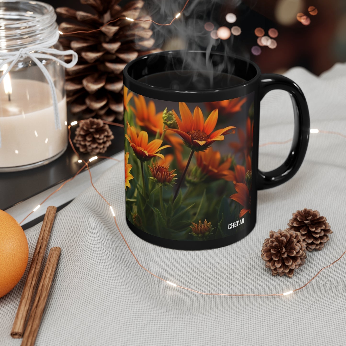 Gazania II, 11oz Black Coffee Mug