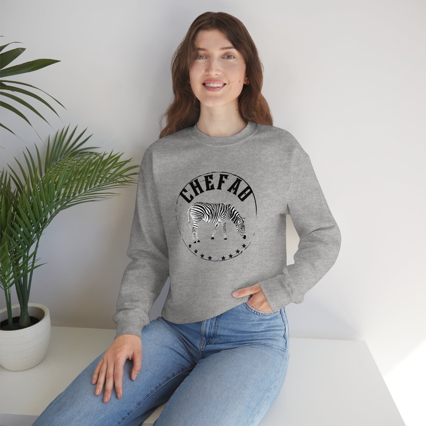 Chefao Zebra I, Unisex Heavy Blend Crewneck Sweatshirt