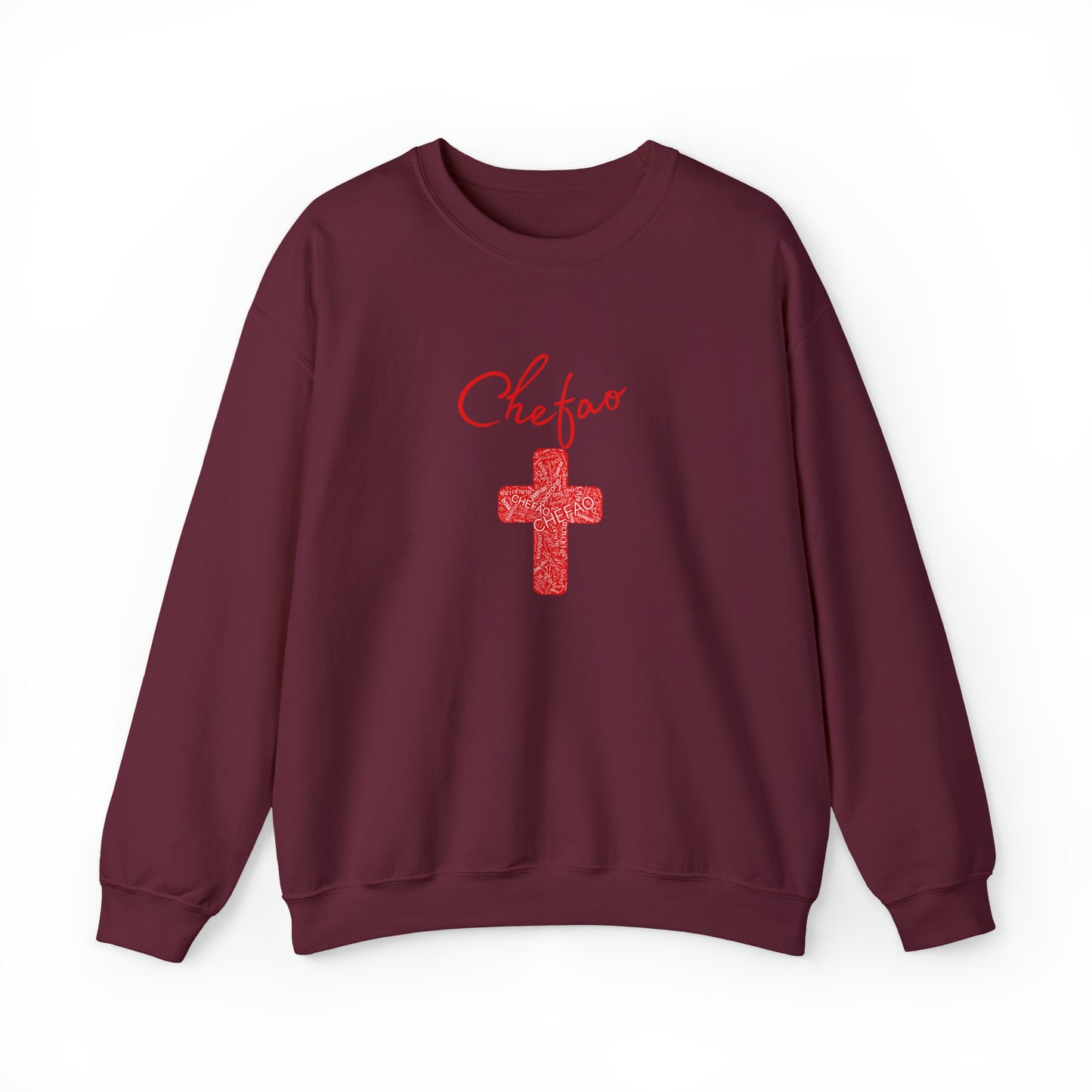 Chefao Cross I Red, Unisex Heavy Blend Crewneck Sweatshirt