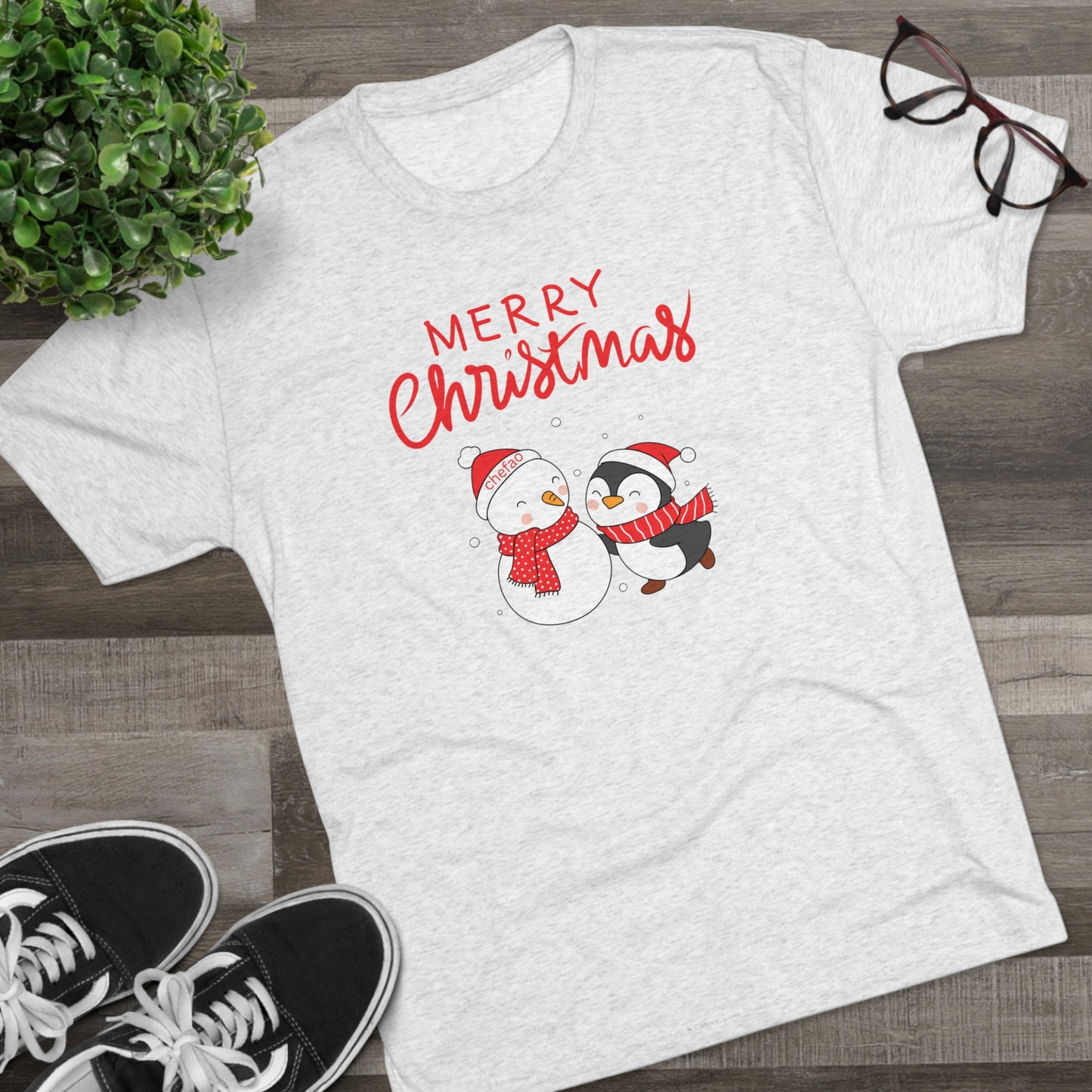 Merry Christmas I, Unisex Tri-Blend Crew Tee