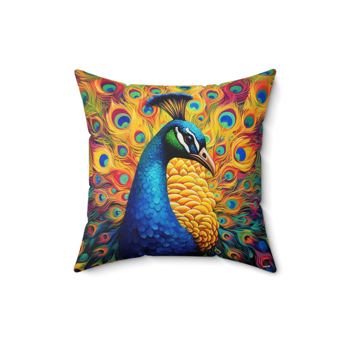 Peacock, Spun Polyester Square Pillow