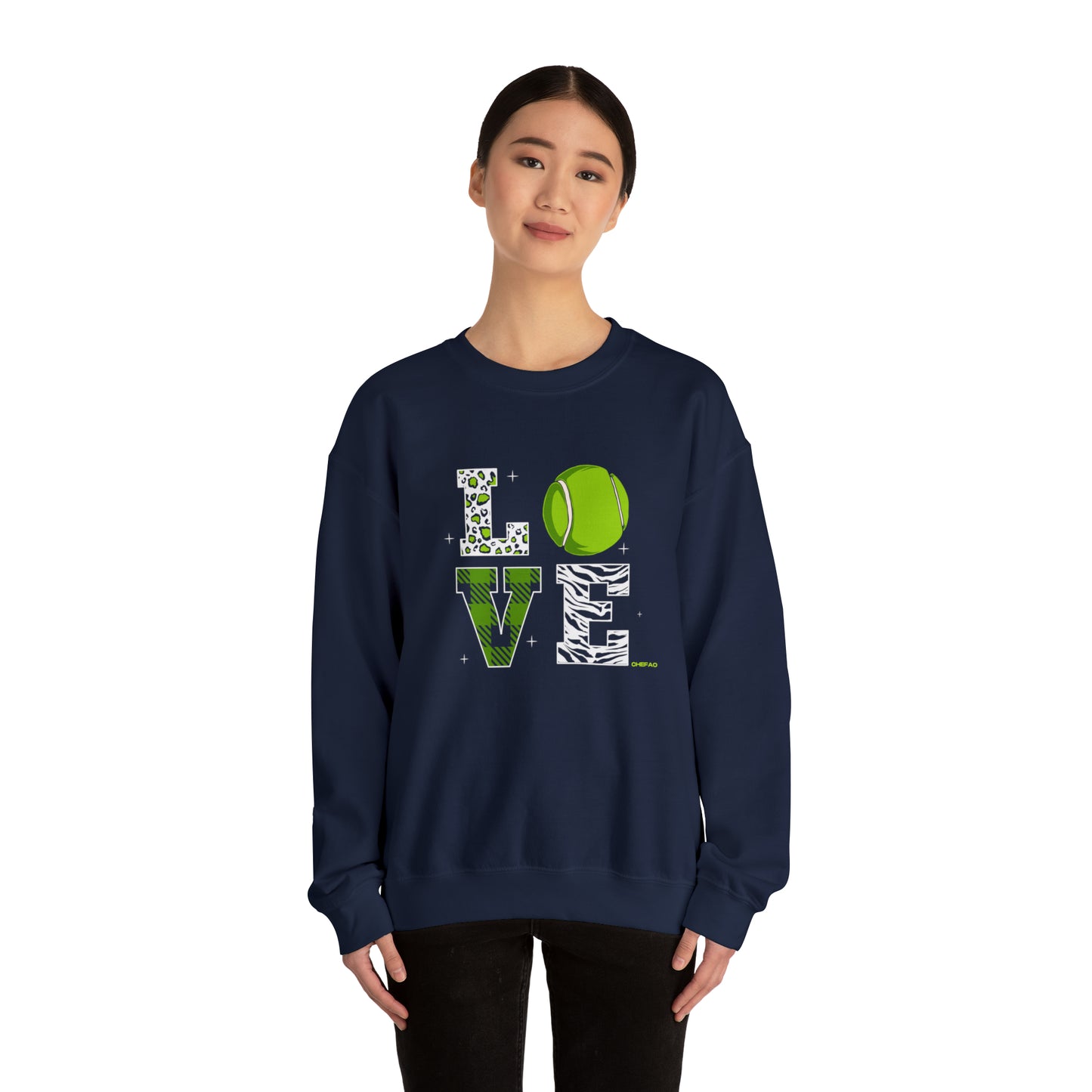 Chefao Love Tennis I, Unisex Heavy Blend Crewneck Sweatshirt