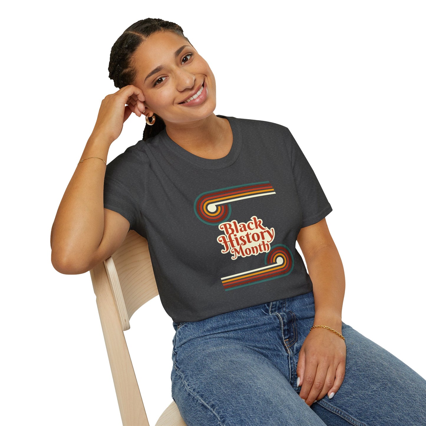 Chefao Retro Black History Month Emblem I, Unisex Softstyle T-Shirt