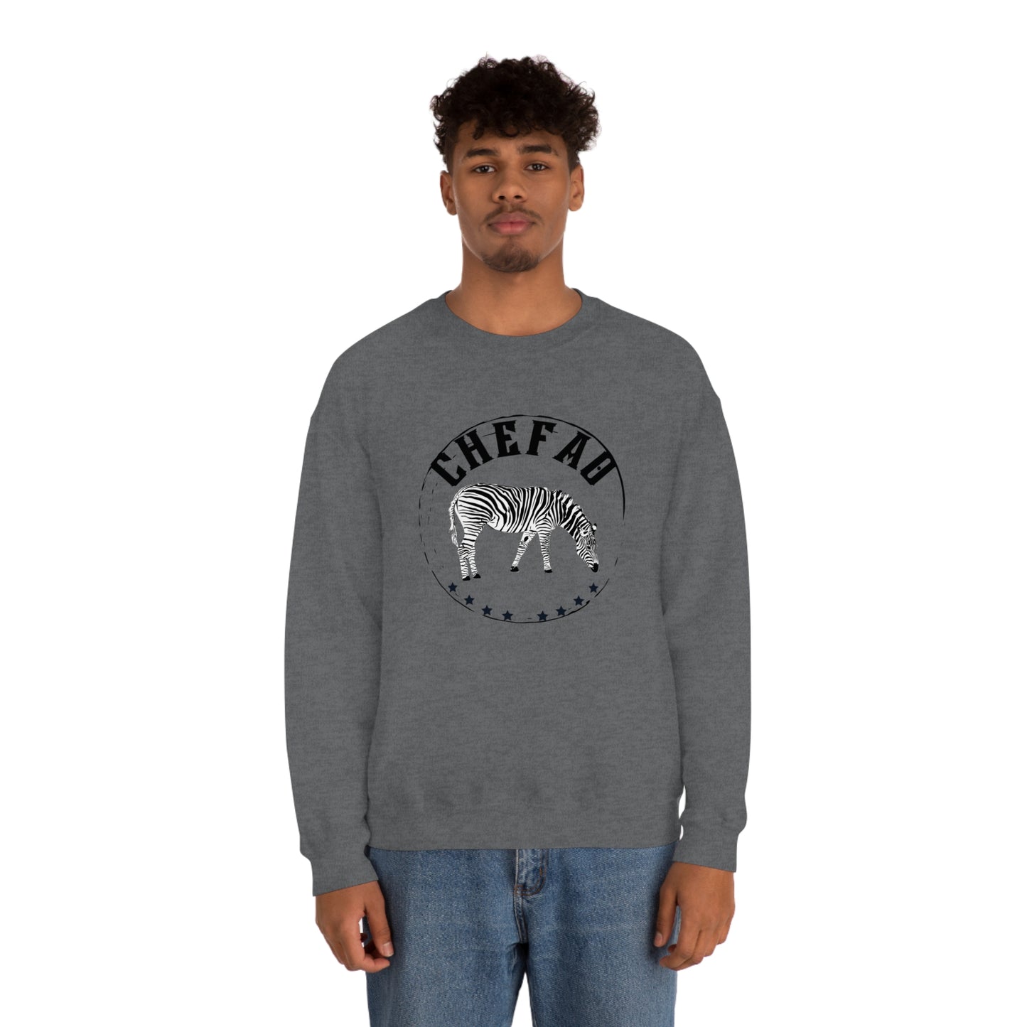 Chefao Zebra I, Unisex Heavy Blend Crewneck Sweatshirt