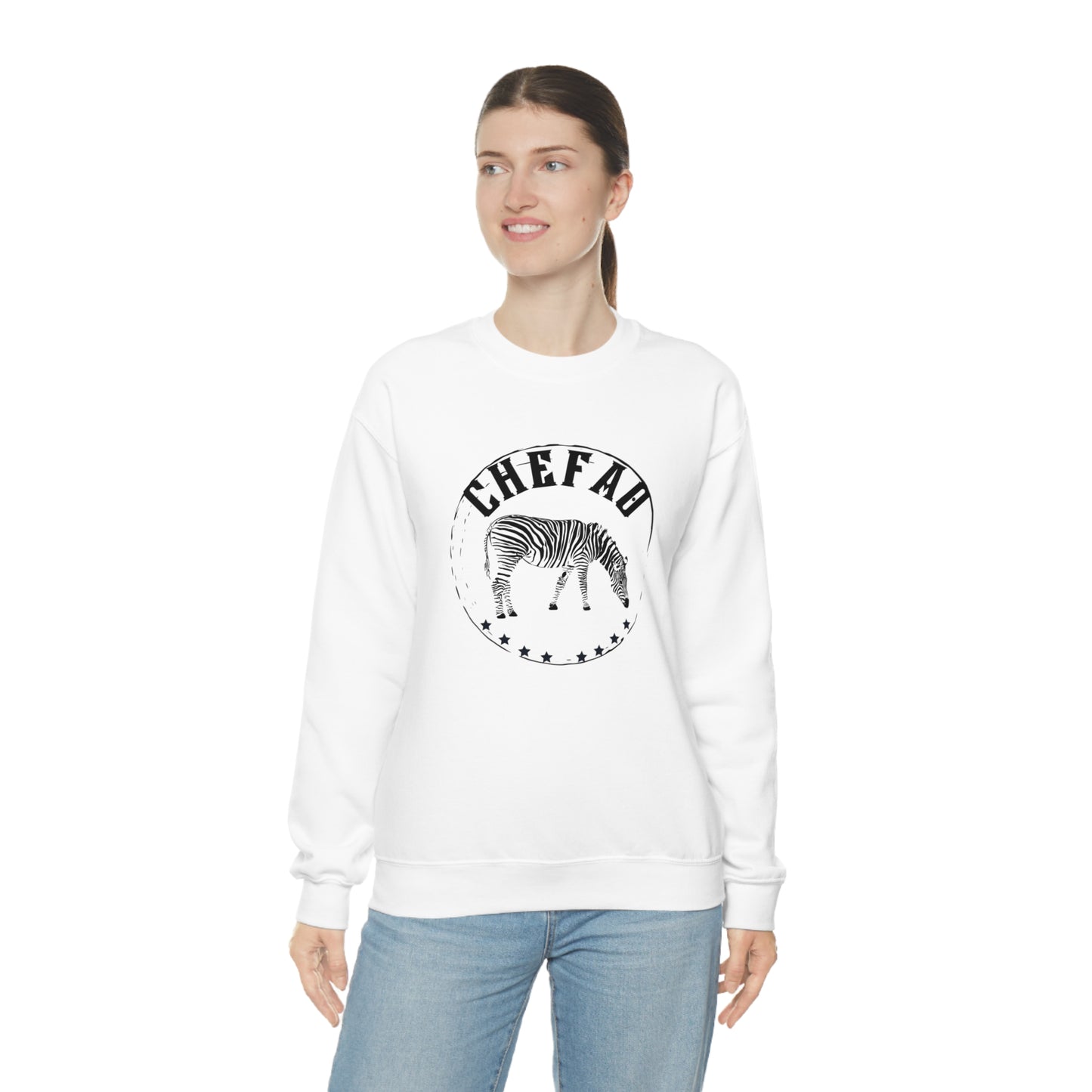 Chefao Zebra I, Unisex Heavy Blend Crewneck Sweatshirt