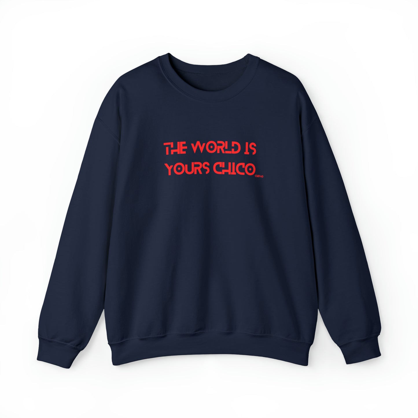 The World is Yours Chico, Unisex Heavy Blend Crewneck Sweatshirt