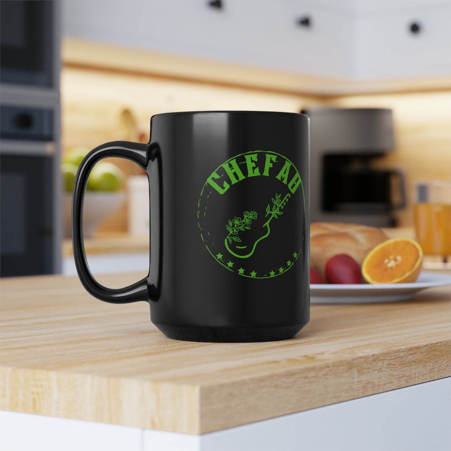 Chefao Guitar I, Black Mug, 15oz