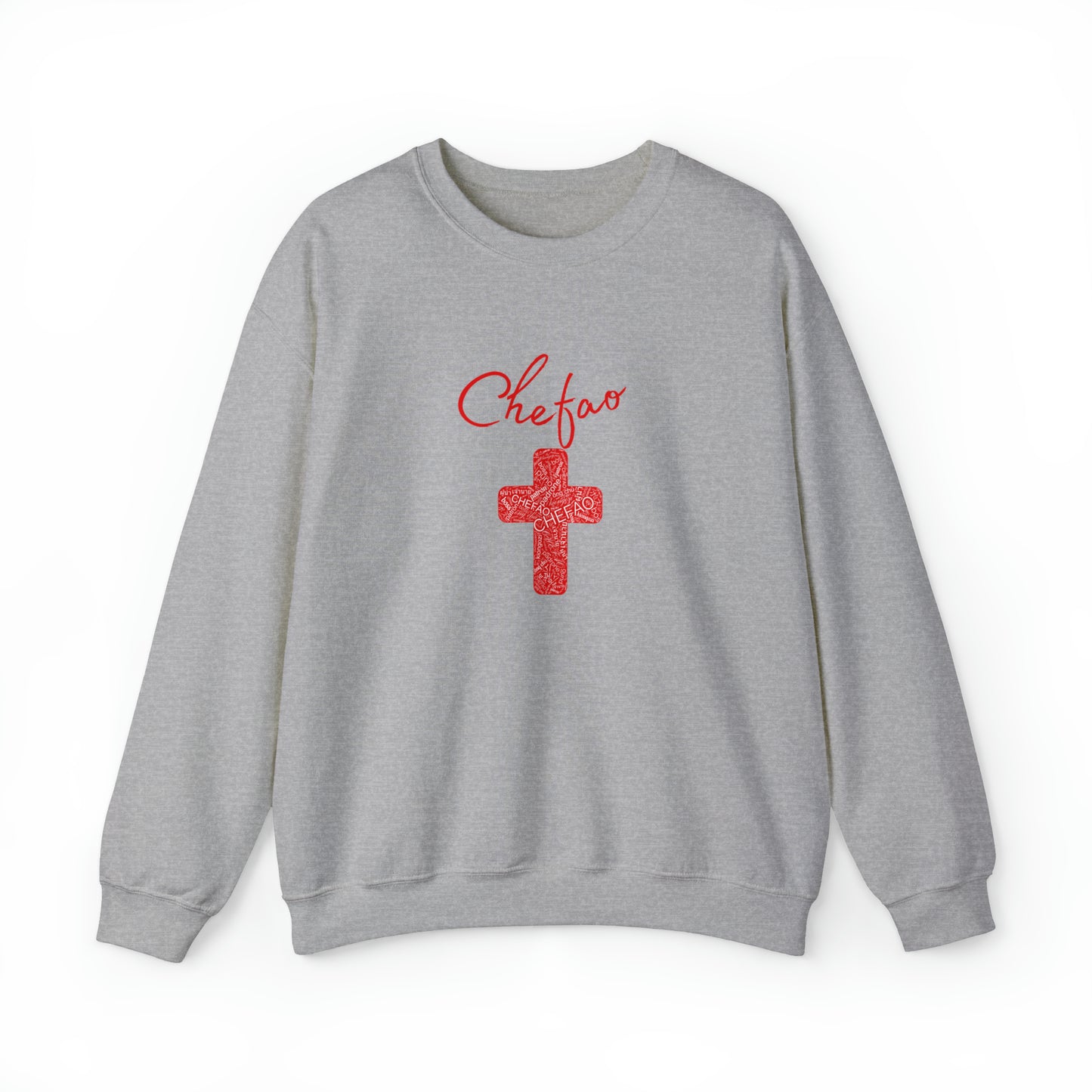 Chefao Cross I Red, Unisex Heavy Blend Crewneck Sweatshirt