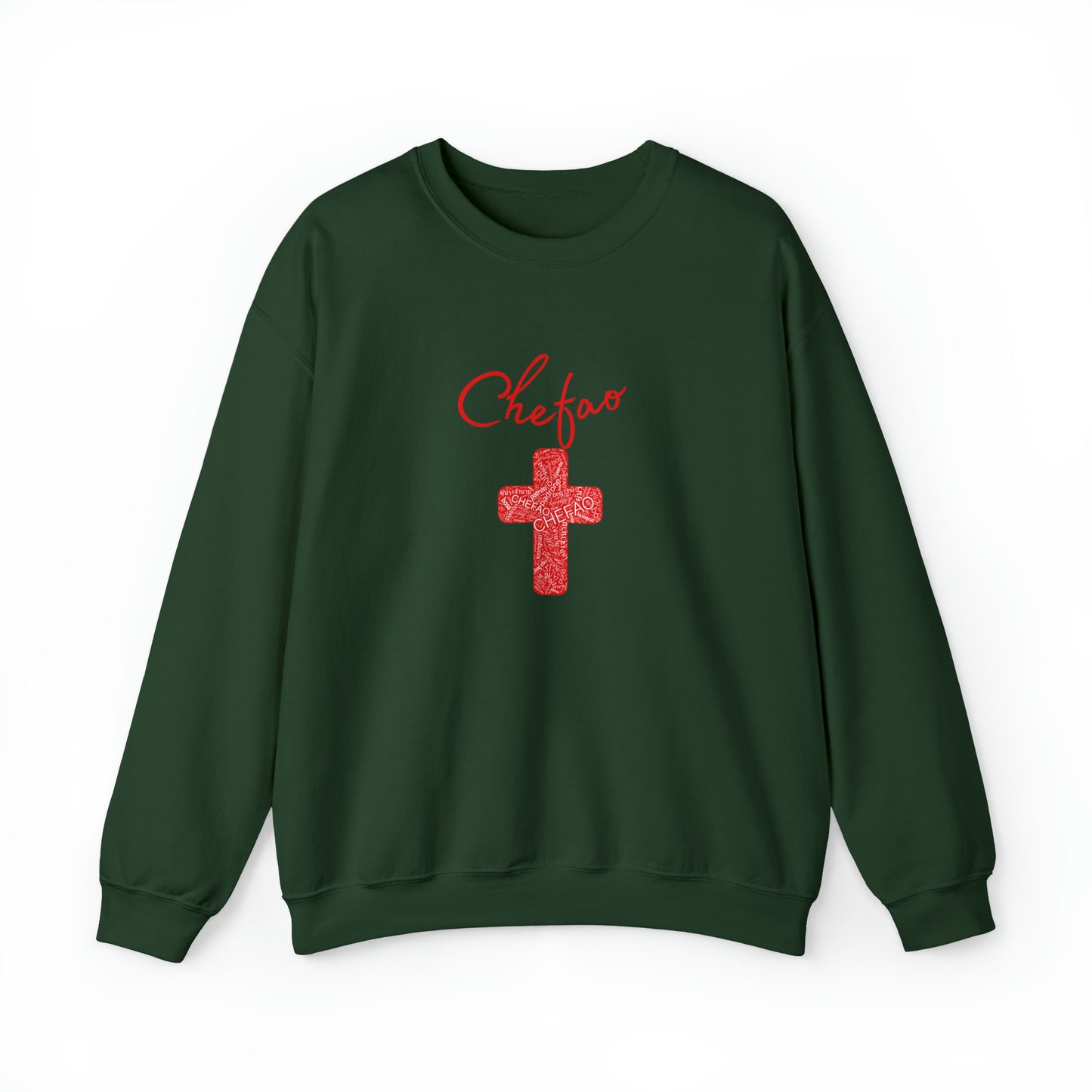 Chefao Cross I Red, Unisex Heavy Blend Crewneck Sweatshirt