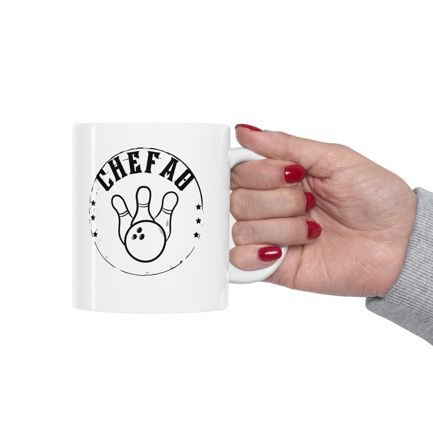 Chefao Bowling I White Coffee Mug, 11oz