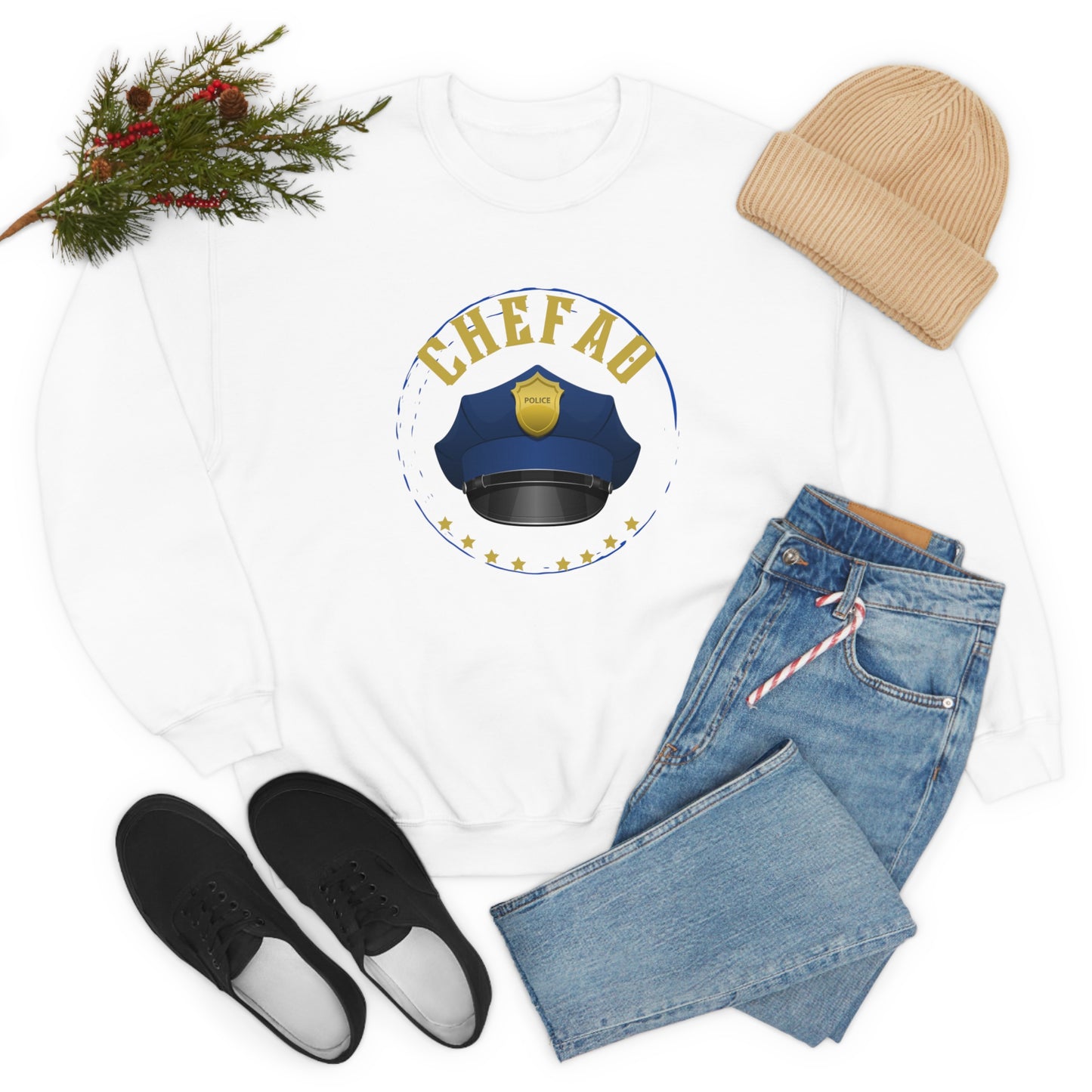 Chefao Police III, Unisex Heavy Blend Crewneck Sweatshirt