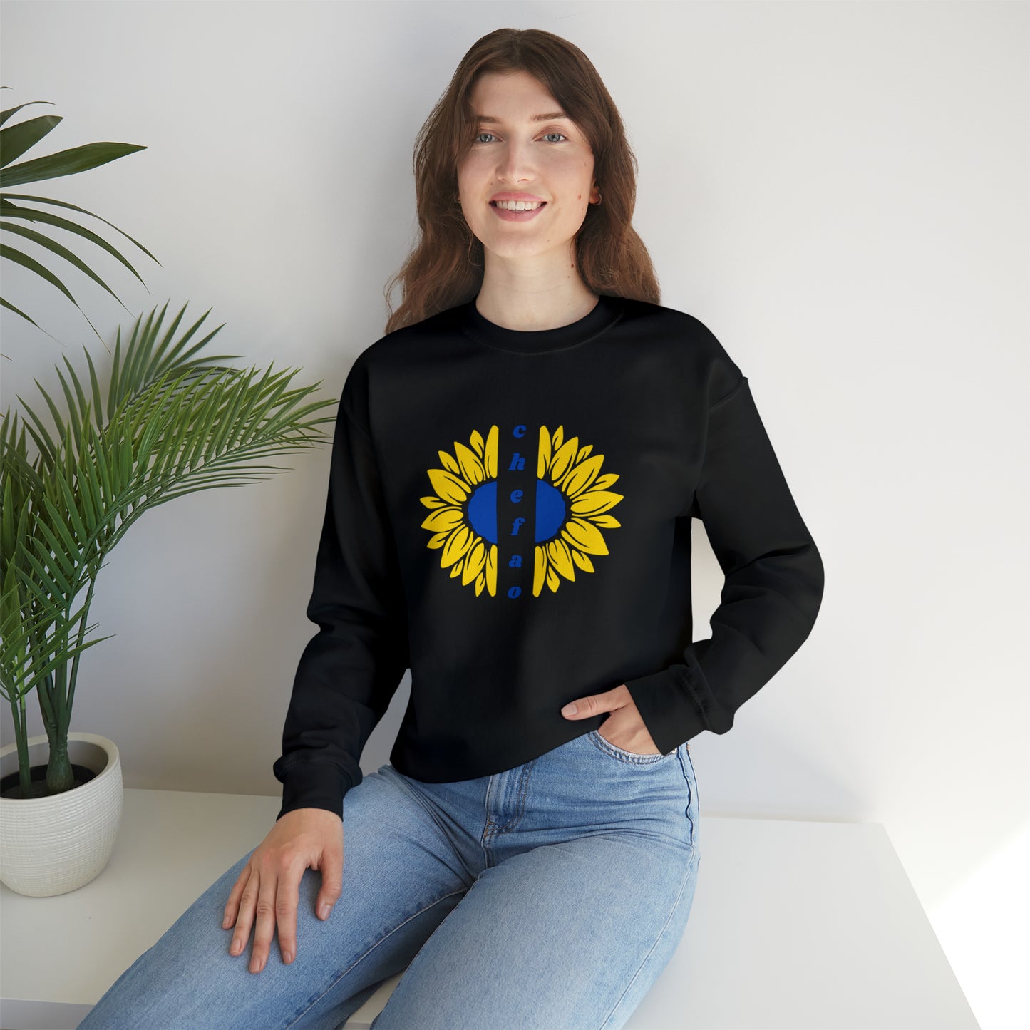 Chefao Sunflower II, Unisex Heavy Blend Crewneck Sweatshirt