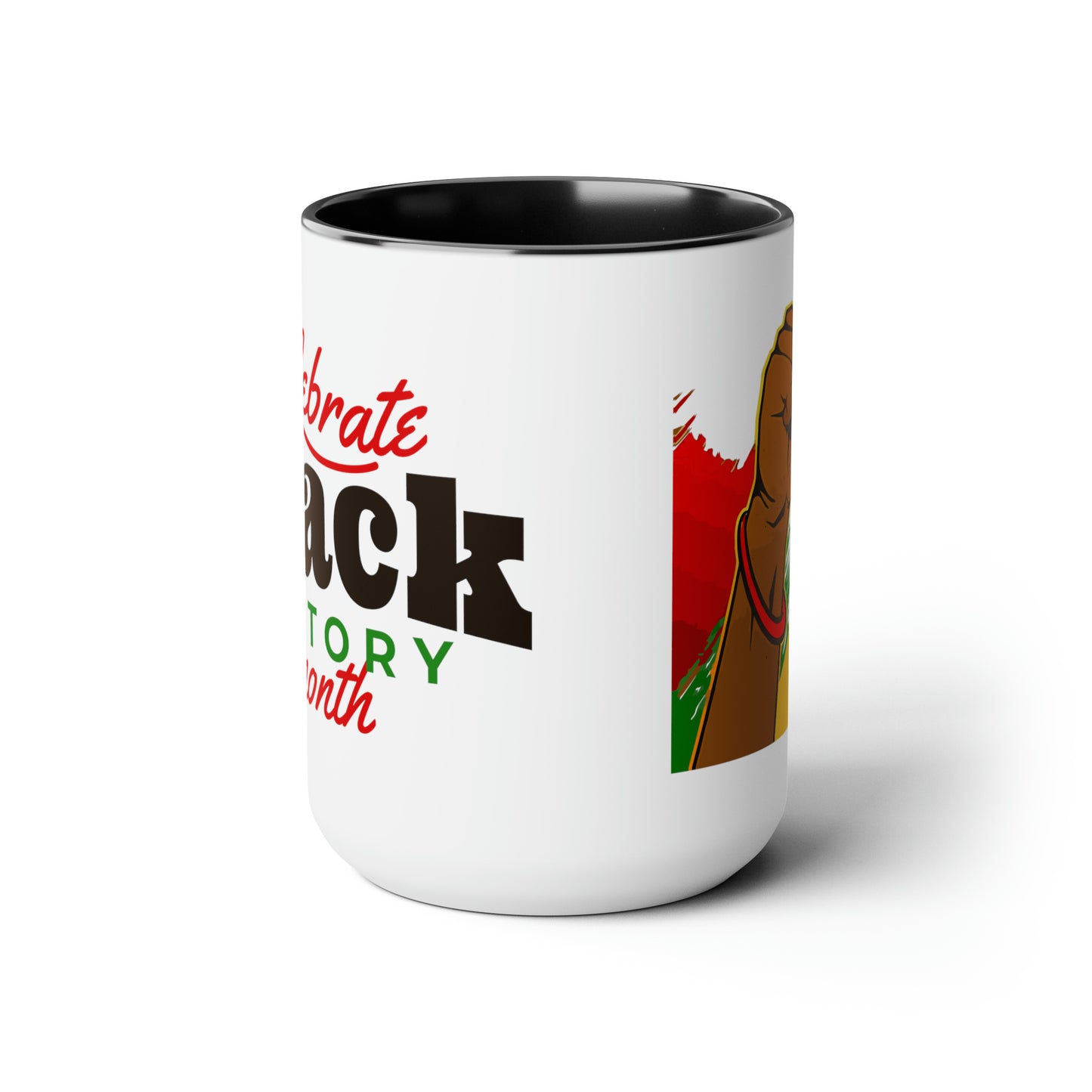 Chefao Celebrate Black History Month I, Two-Tone Coffee Mugs, 15oz