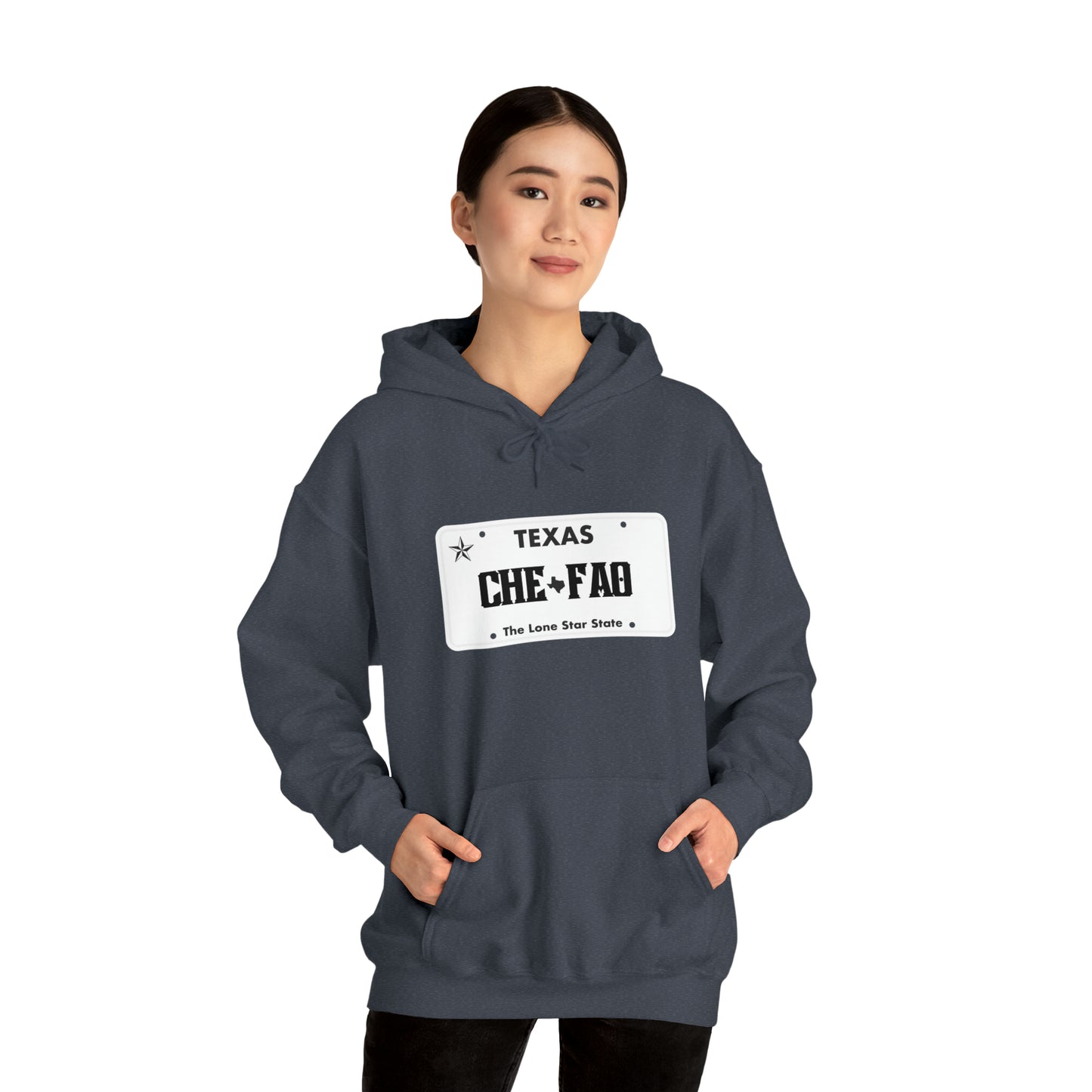 Chefao Texas License Plate I, Unisex Heavy Blend Hooded Sweatshirt